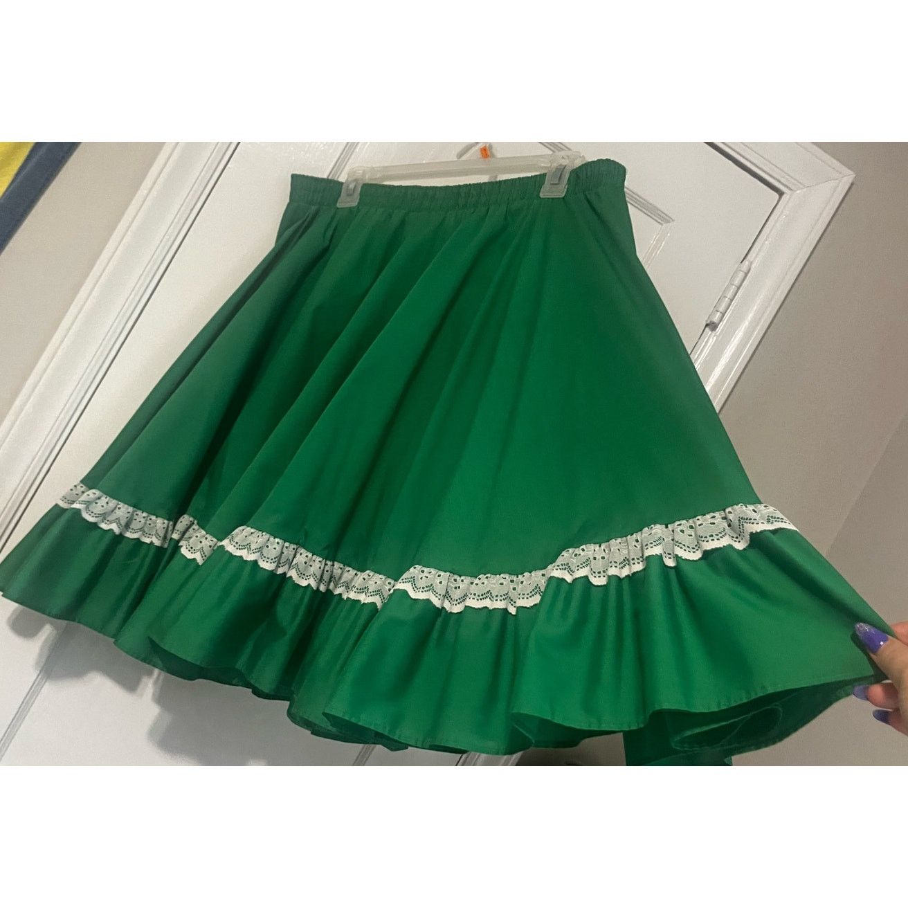 Vintage Vintage 60s Partners Please Green Ruffle Skirt Med Western Size 40" / US 18 - 2 Thumbnail