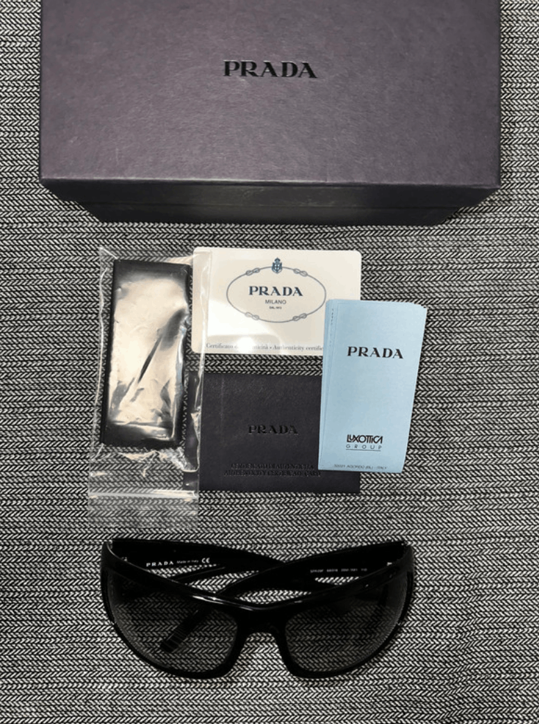 Prada PRADA Sunglasses Rimless Sport Metal Frame Shield Wrap Size ONE SIZE - 3 Thumbnail