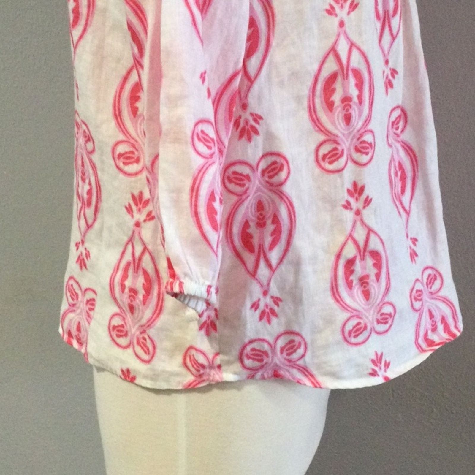 Other Crown & Ivy Petite White & Pink Semi Sheer Pullover Top PM Size M / US 6-8 / IT 42-44 - 7 Thumbnail