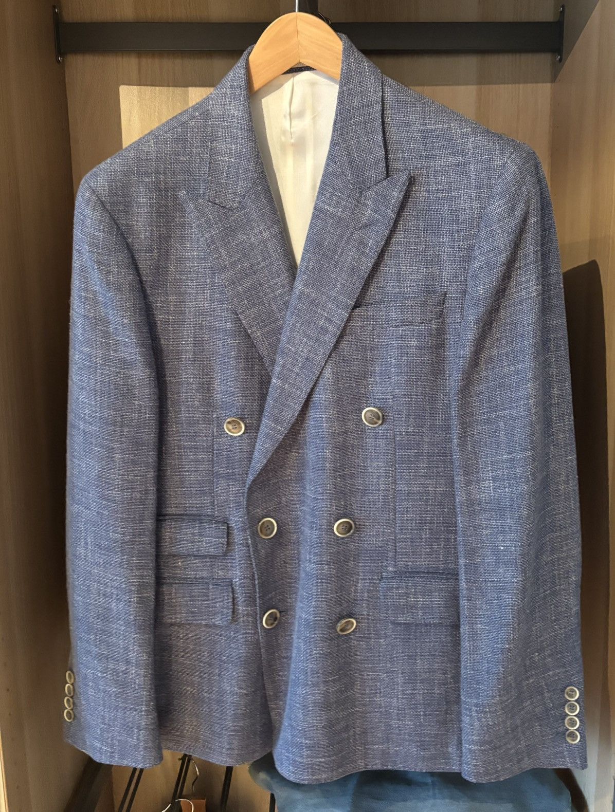 Hackett Astonishing lightly woven double breasted light blazer Size 42R - 1 Thumbnail