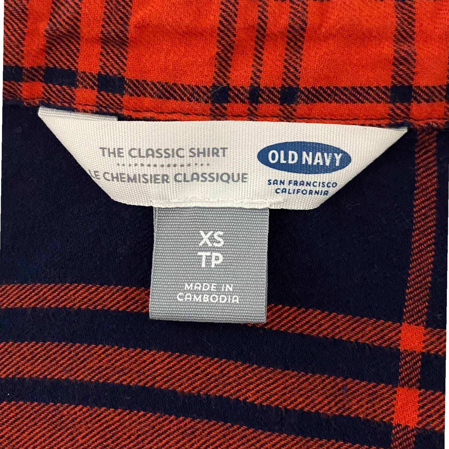 Old Navy Old Navy The Classic Shirt Womens XS Red Navy Blue Plaid Button Up Long Sleeve Size XS / US 0-2 / IT 36-38 - 3 Thumbnail