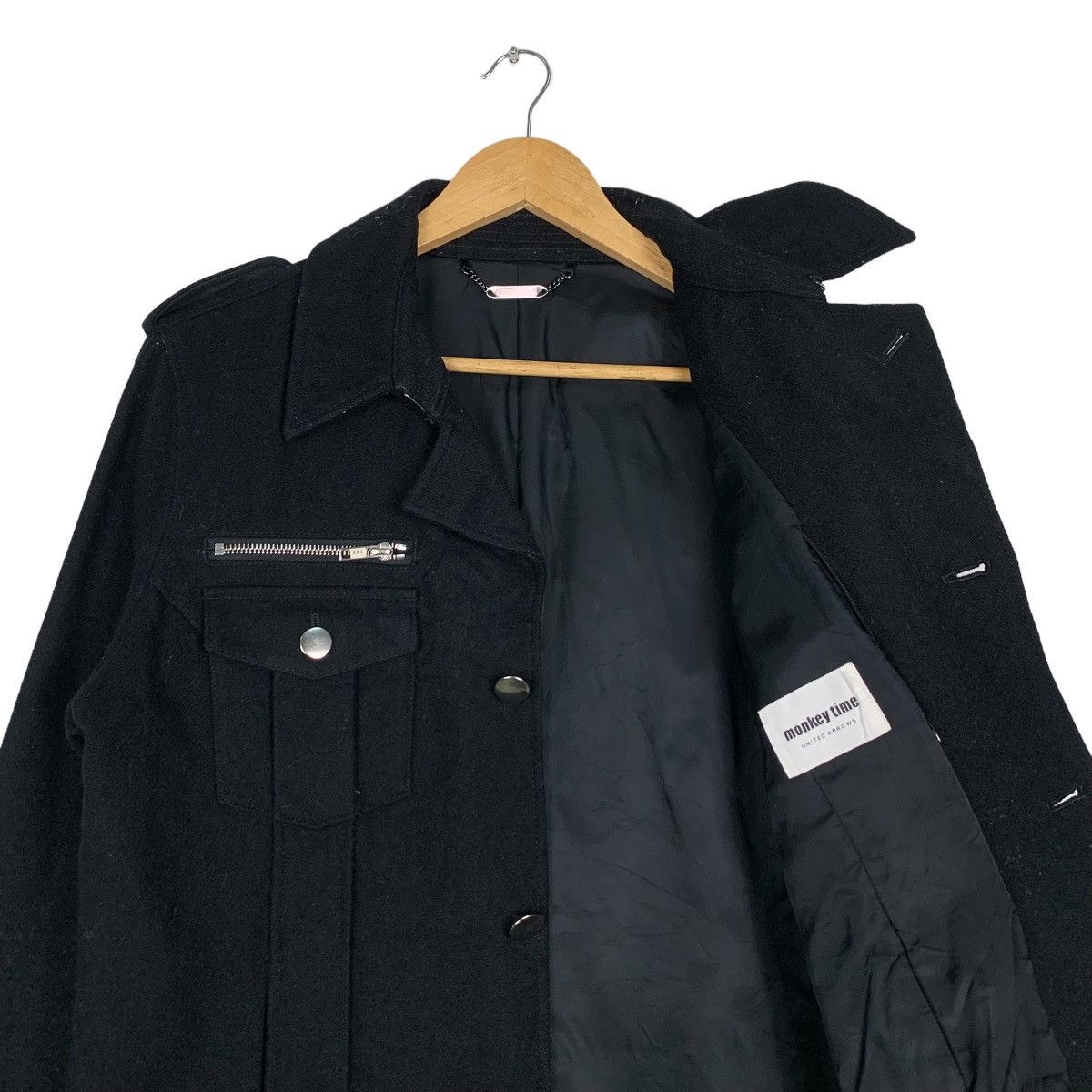 monkey time MONKEY TIME United Arrows Black Wool Jacket #0997-C44 Size US M / EU 48-50 / 2 - 10 Thumbnail