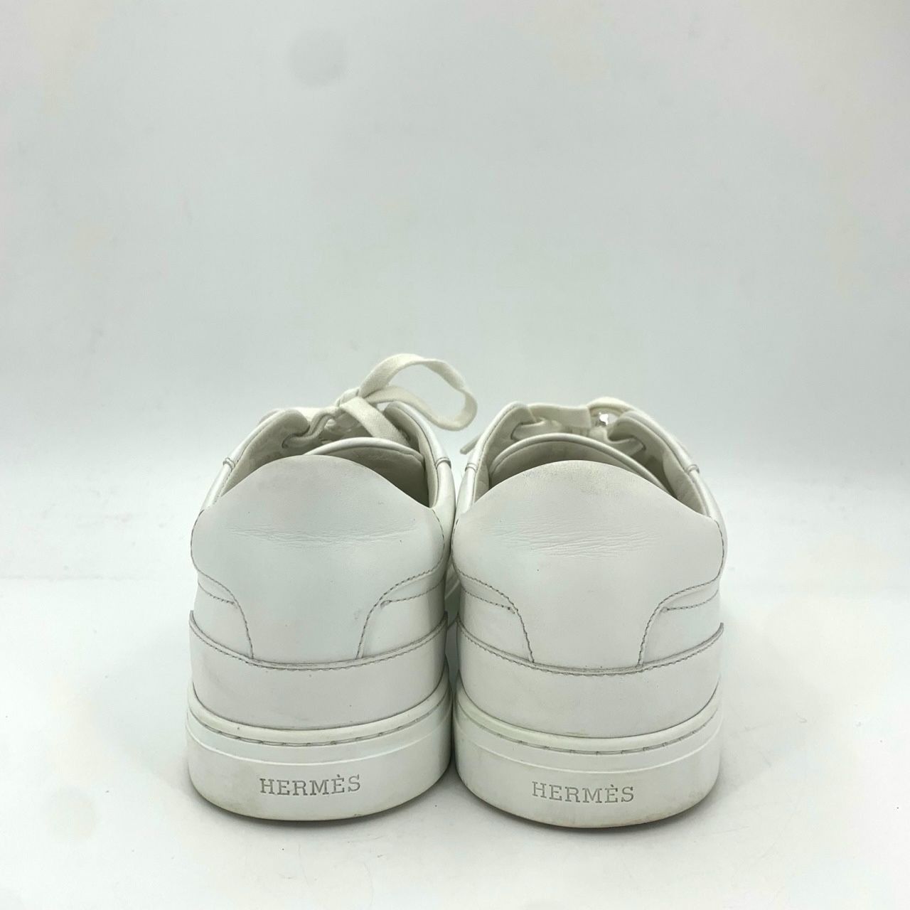 Hermes Hermès White Leather Lace-Up Sneakers Low-Top Design Size 40 Size US 10 / IT 40 - 6 Thumbnail