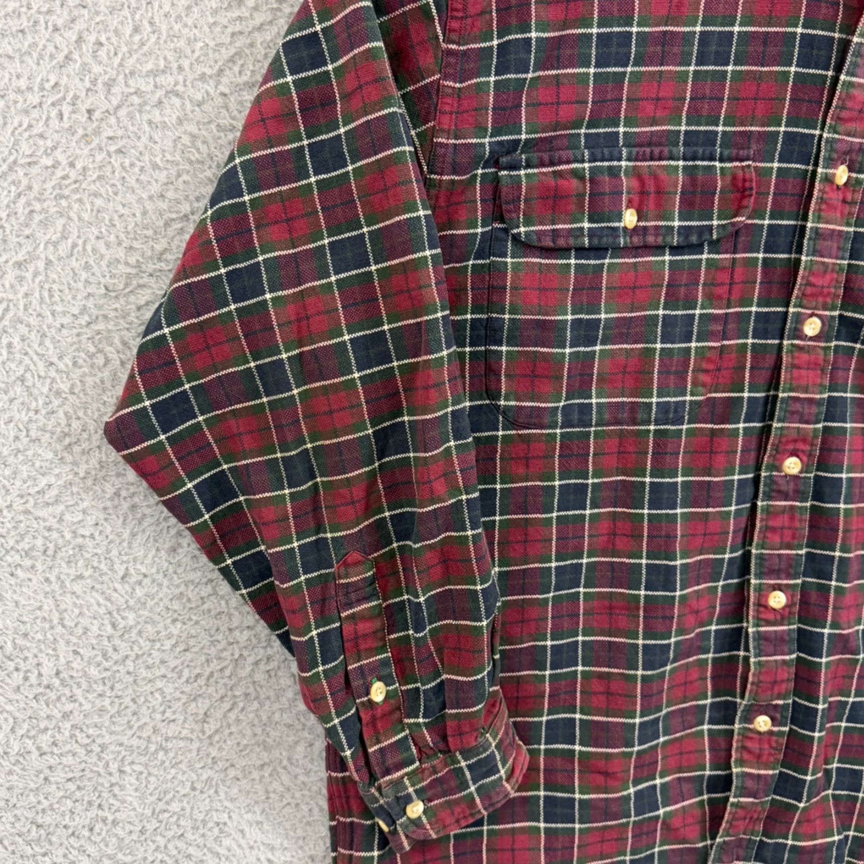 Tommy Hilfiger VINTAGE Tommy Hilfiger Shirt Mens Large Red Plaid 90s Crest Long Sleeve Casual Size US L / EU 52-54 / 3 - 4 Thumbnail