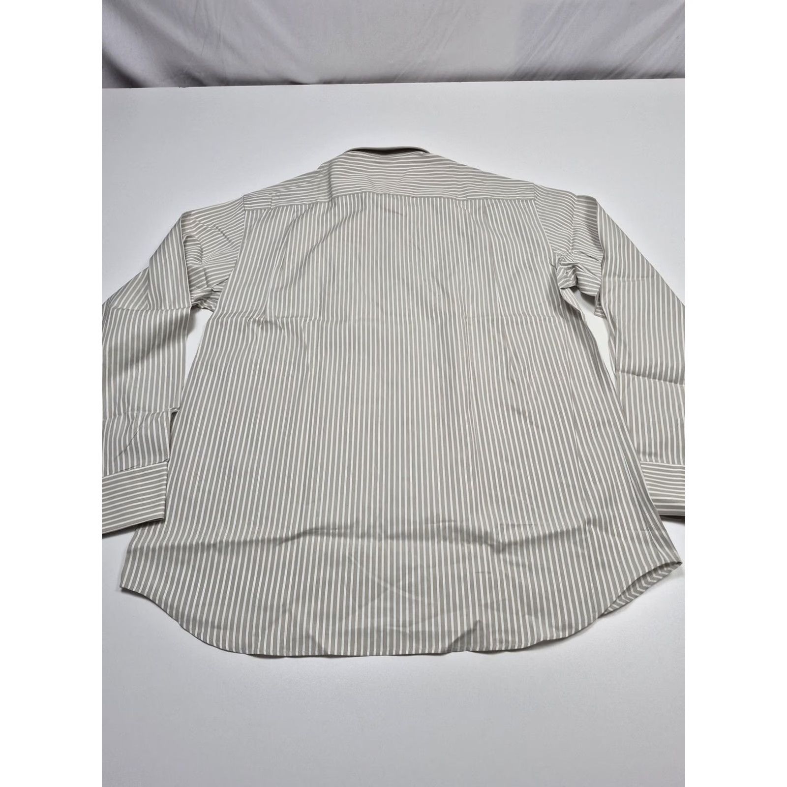 Canali Canali Dress Shirt Men’s Gray Stripe Long Sleeve 2XL Italian Made Cotton Slim/Classic Fit Shirt Mens Size 42R - 5 Thumbnail