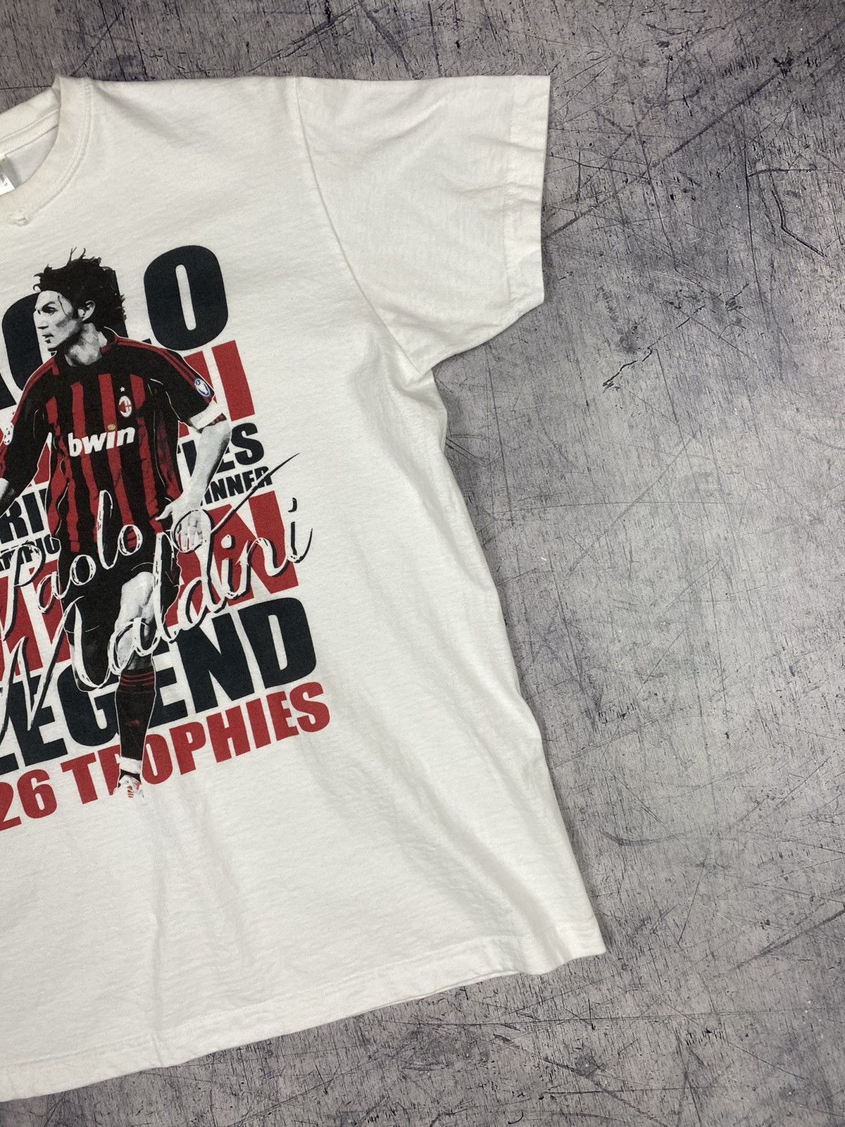 Band Tees × Vintage Vintage 00s MCMilan Paolo Maldini Legend y2k Big Logo Tee Size US S / EU 44-46 / 1 - 9 Thumbnail