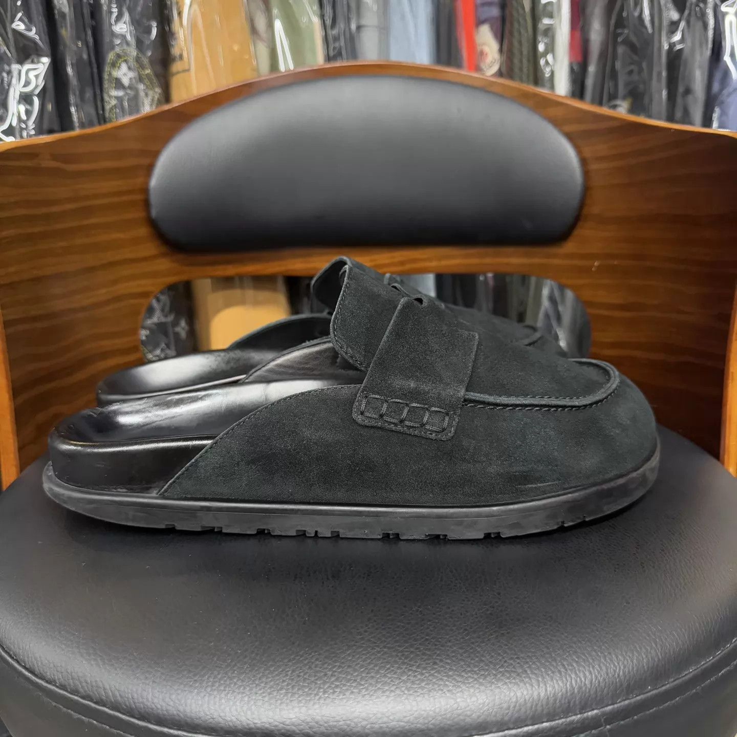 Hermes Hermes Black Mule Slippers 42.5 Excellent Condition Size US 9.5 / EU 42-43 - 4 Thumbnail