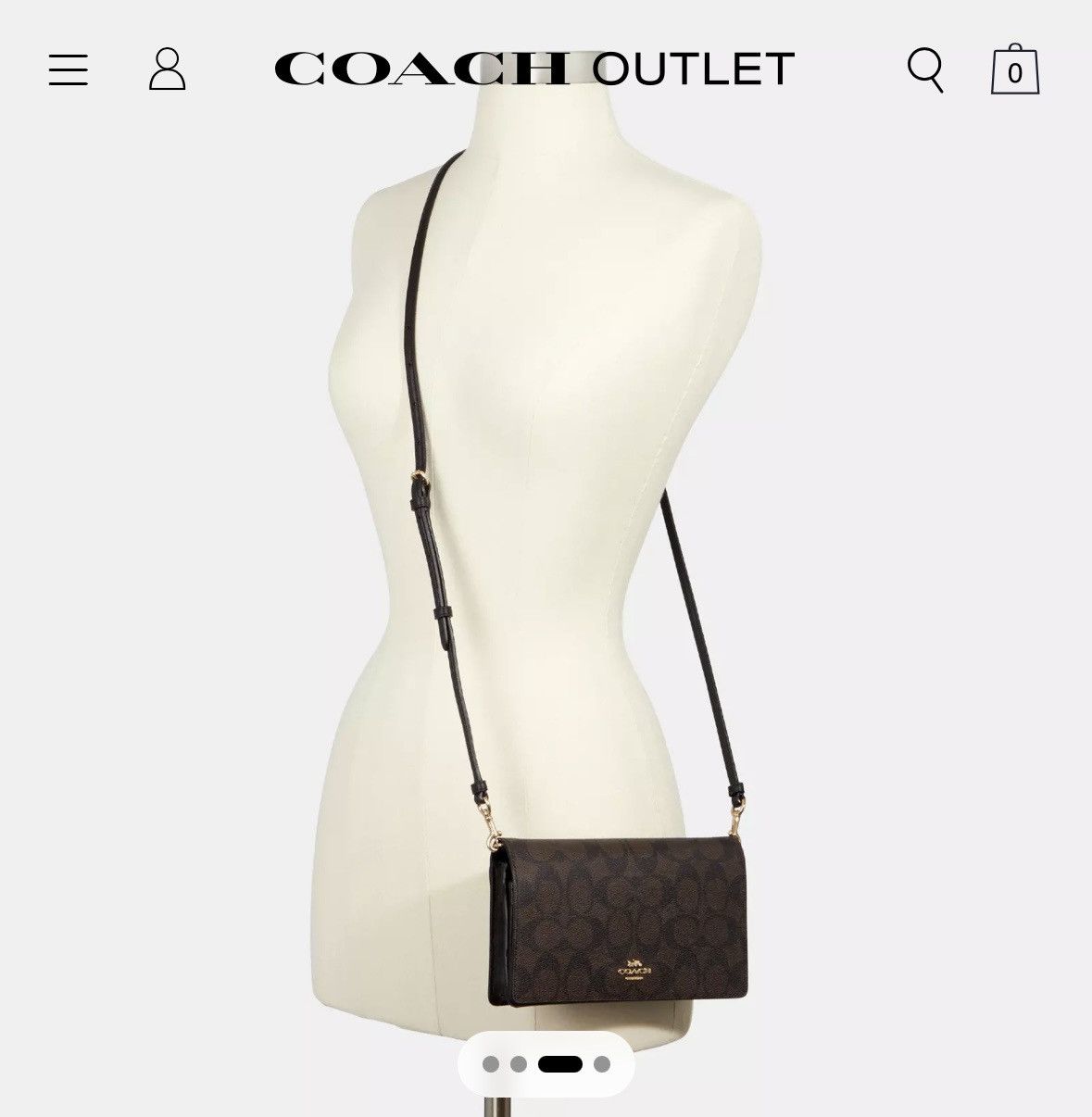 Coach Anna Foldover Clutch Crossbody in Signature Canvas Size ONE SIZE - 1 Thumbnail