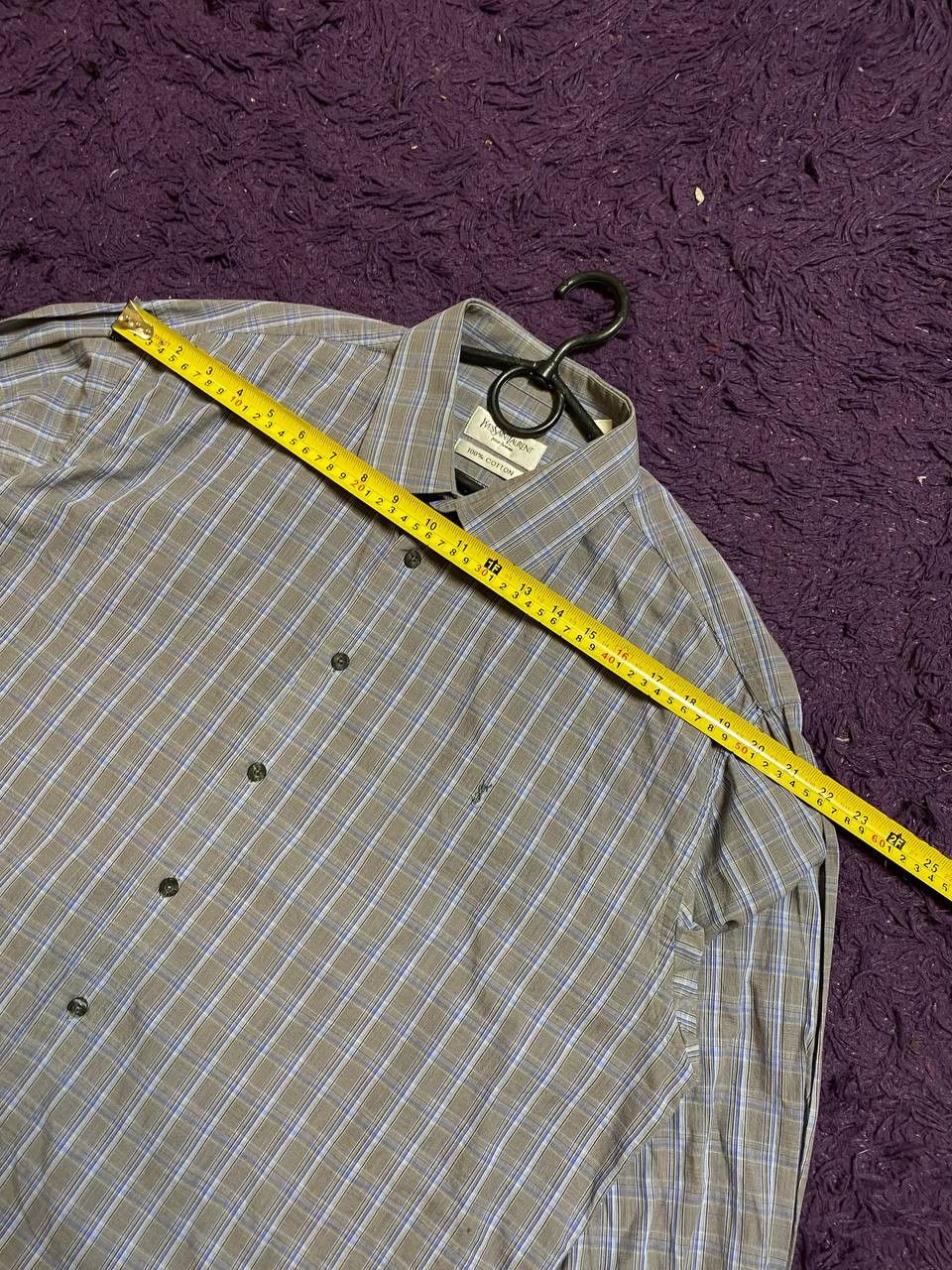 Yves Saint Laurent Y2K gray print shirt Yves Saint Laurent luxury Vintage Size US XL / EU 56 / 4 - 12 Thumbnail