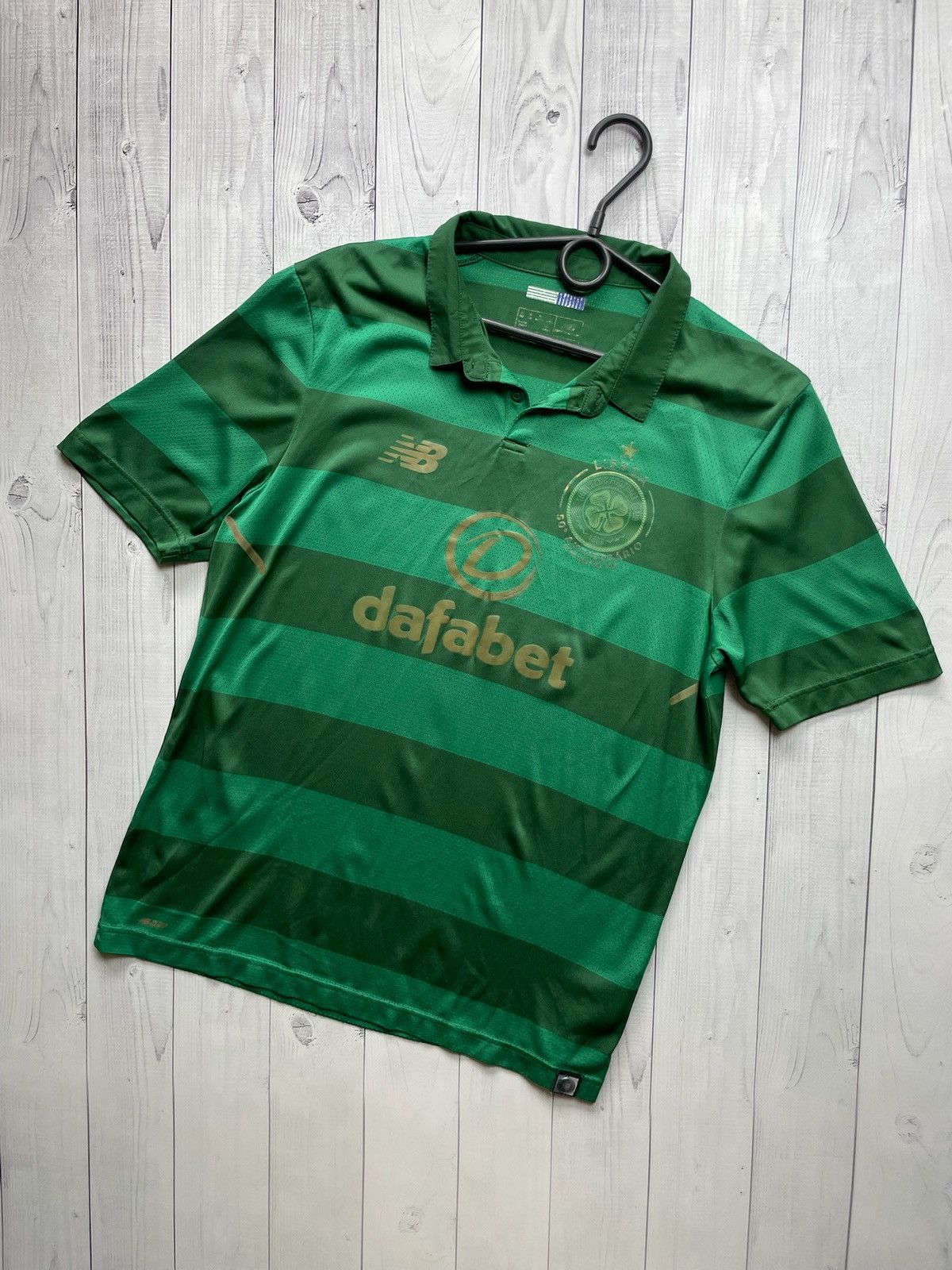 Vintage Vintage Celtic New Balance striped green jersey polo Size US M / EU 48-50 / 2 - 1 Thumbnail