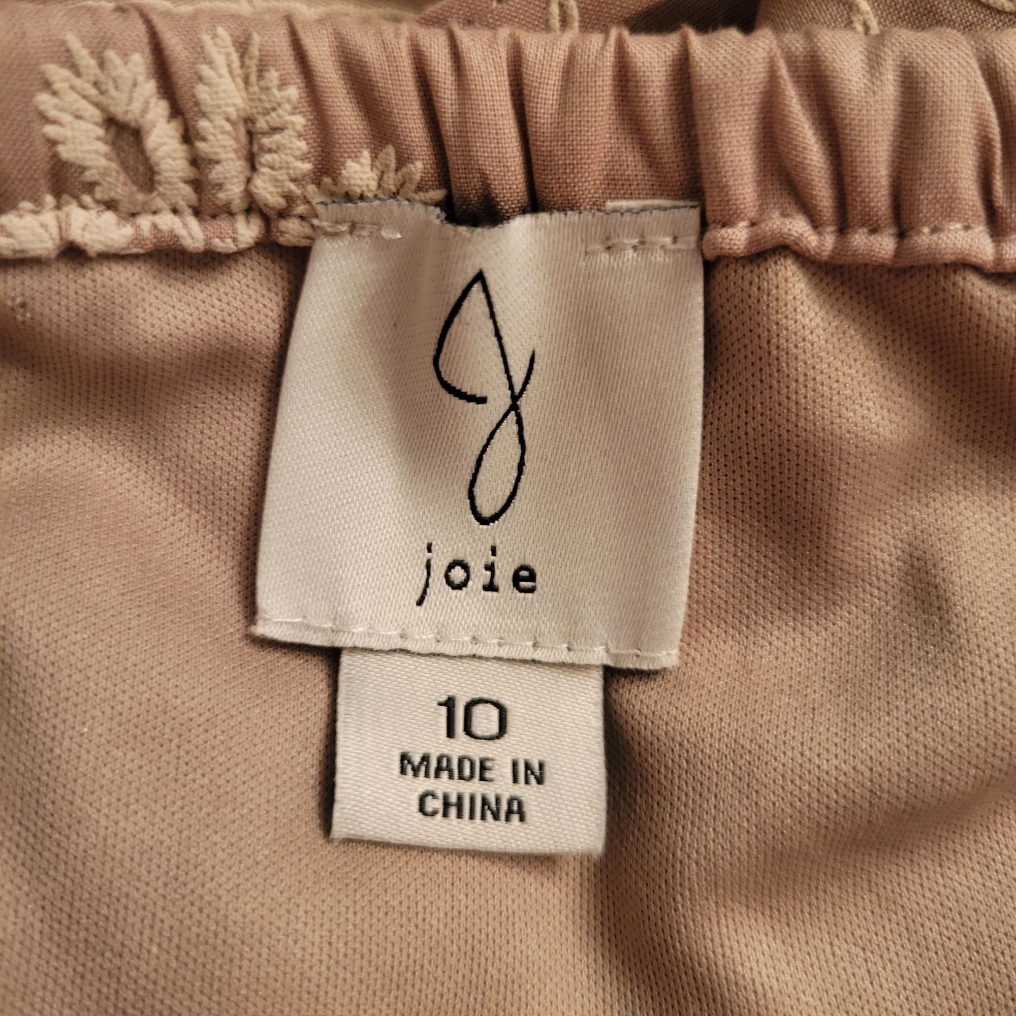 Joie Joie Halter Dress 10 Embroidered Floral Midi Summer Pockets Size L / US 10 / IT 46 - 3 Thumbnail