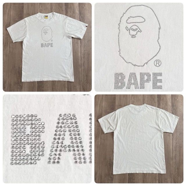 Bape BAPE Silver Rhinestone APE HEAD T-Shirt a bathing ape Size US L / EU 52-54 / 3 - 1 Thumbnail
