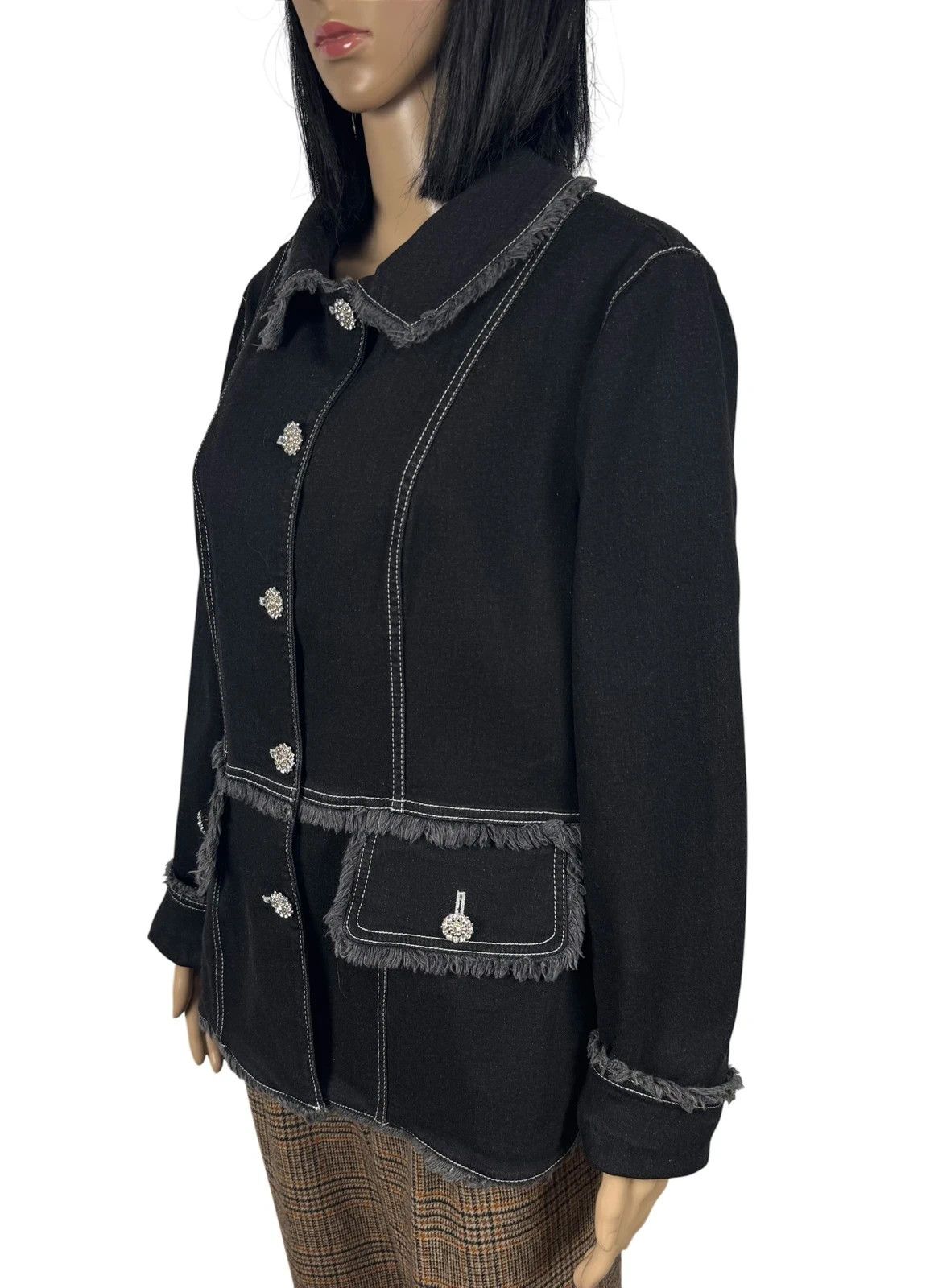 Laurel Laurel Denim Fringed Jacket Vintage size 44 Size L / US 10 / IT 46 - 5 Thumbnail