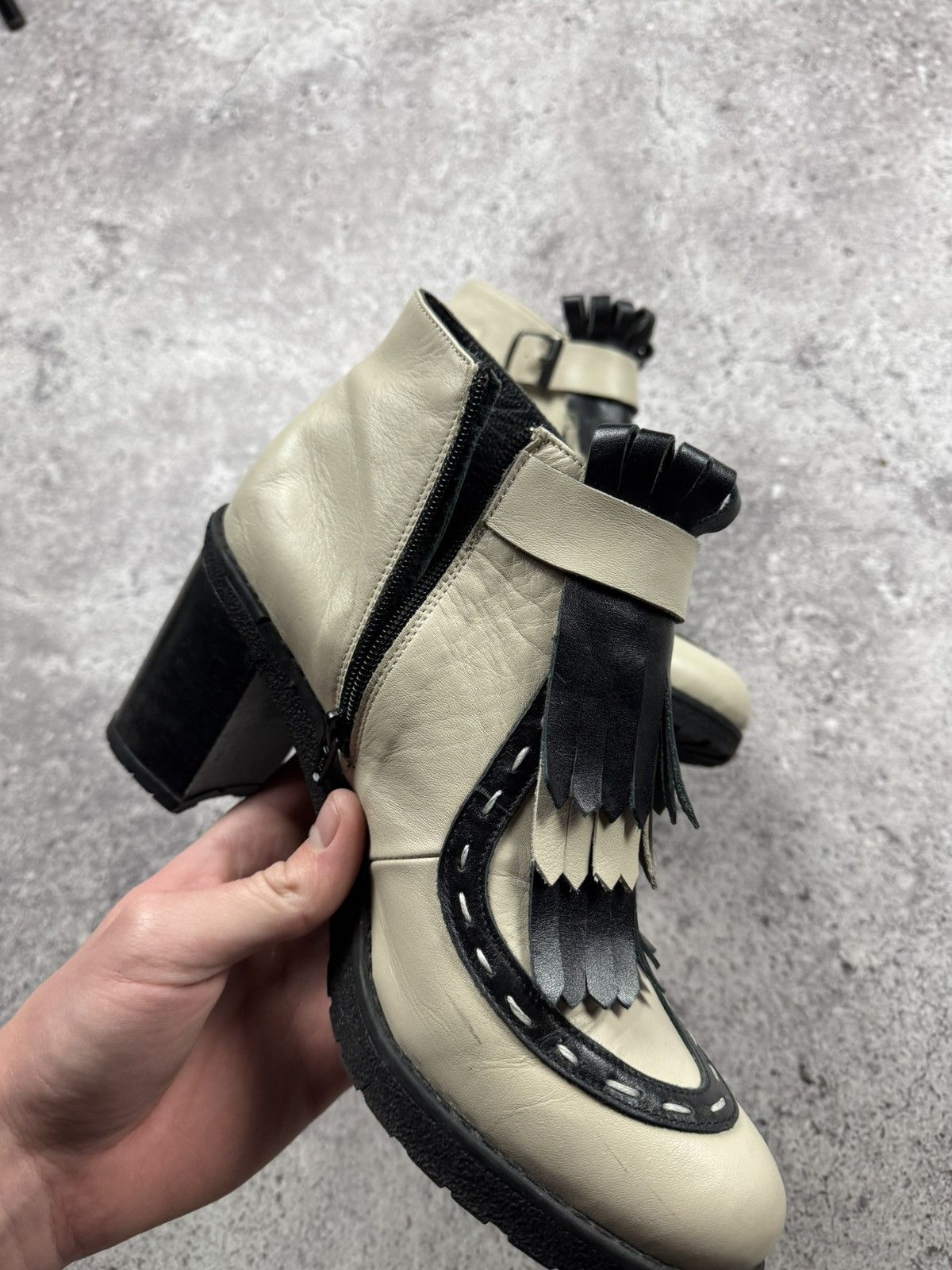 Japanese Brand Vintage Rick Owen’s Style Y2K Leather Fridge Heels Boots 00s Size US 8 / IT 38 - 17 Thumbnail