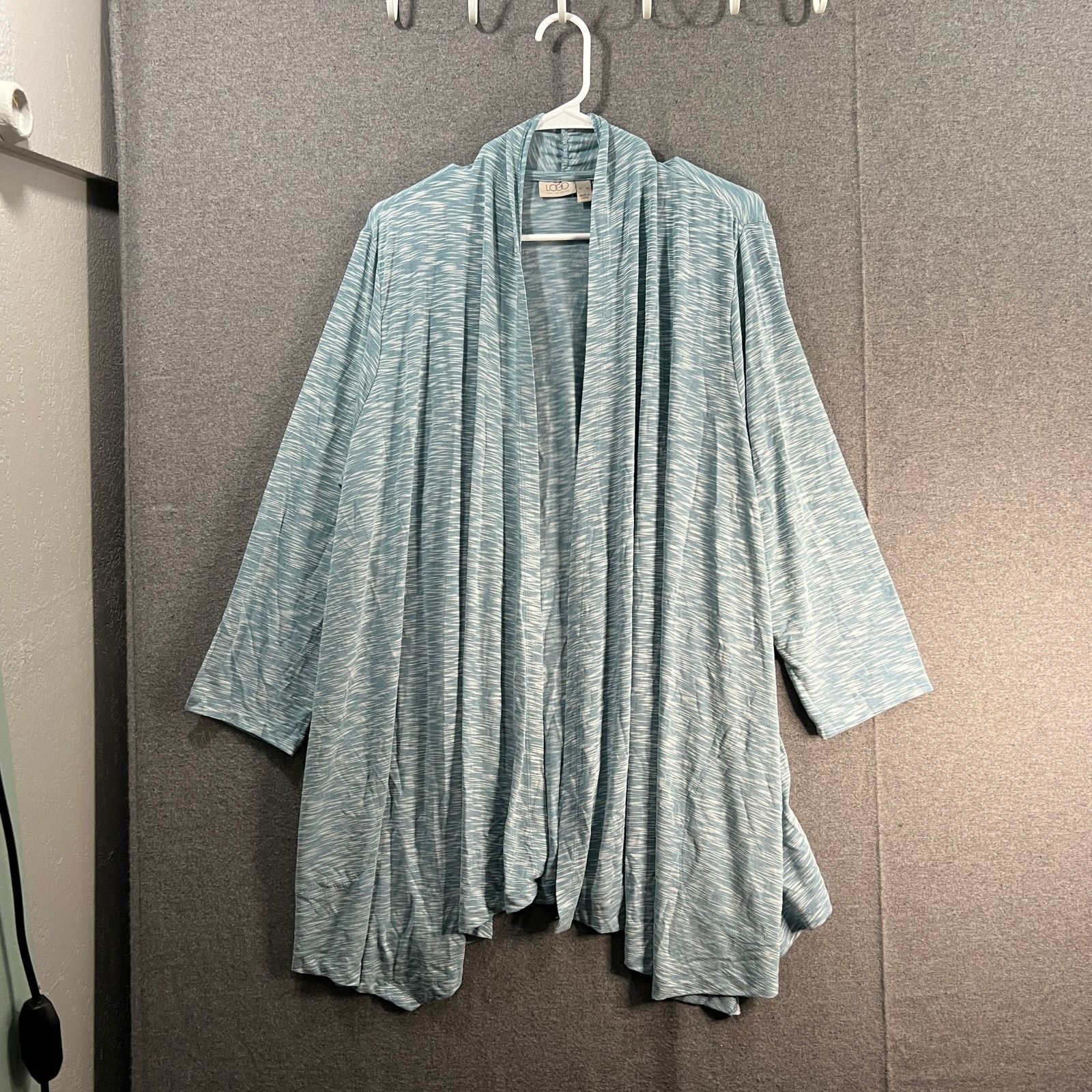 Other LOGO by Lori Goldstein Slub Knit Open Front Cardigan Size XL / US 12-14 / IT 48-50 - 1 Thumbnail