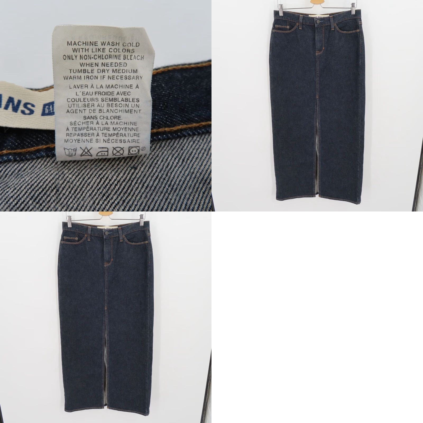 Gap VINTAGE Gap Women Skirt Long Denim Blue 6 Pockets Slit Dark Wash Casual Cotton Blend Denim Front Slit Pockets Y2K Size 28" / US 6 / IT 42 - 8 Thumbnail