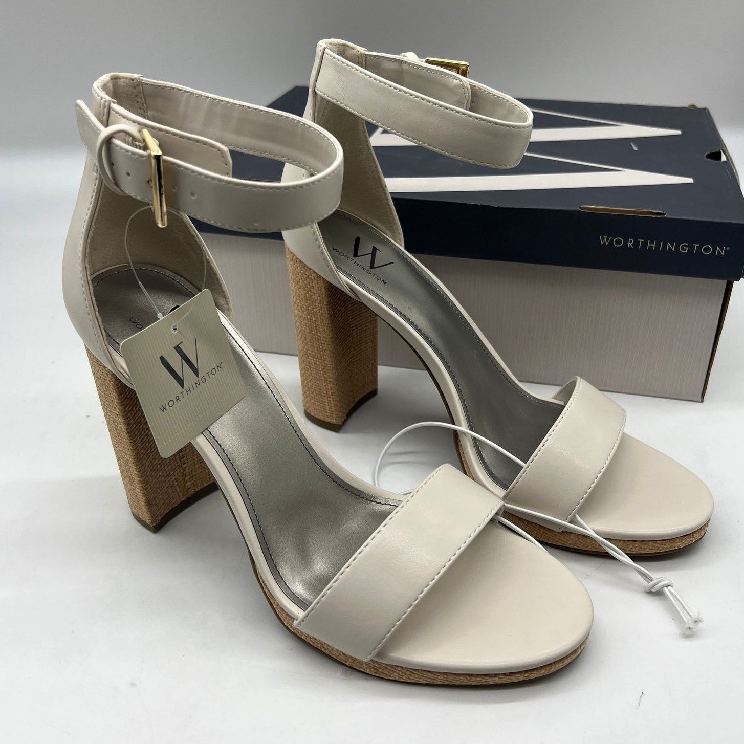 Other Worthington Womens Lynch Heeled Sandals Ivory Size US 10 / IT 40 - 1 Thumbnail