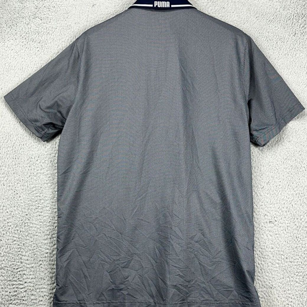 Puma Puma Polo Shirt Men L Blue Geometric Short Sleeve Quarter Zip Logo Golf Rugby Athletic Casual Outdoor Size US L / EU 52-54 / 3 - 2 Thumbnail