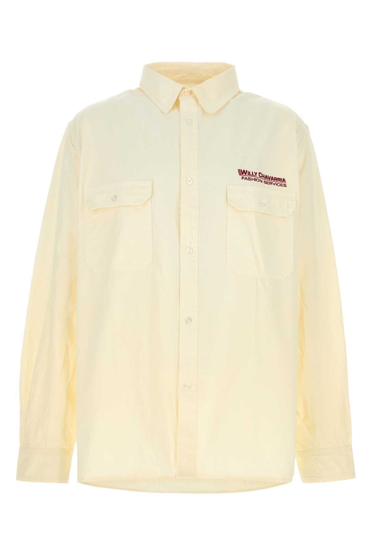 Willy Chavarria Cream Cotton Oversize Shirt Size US M / EU 48-50 / 2 - 1 Thumbnail