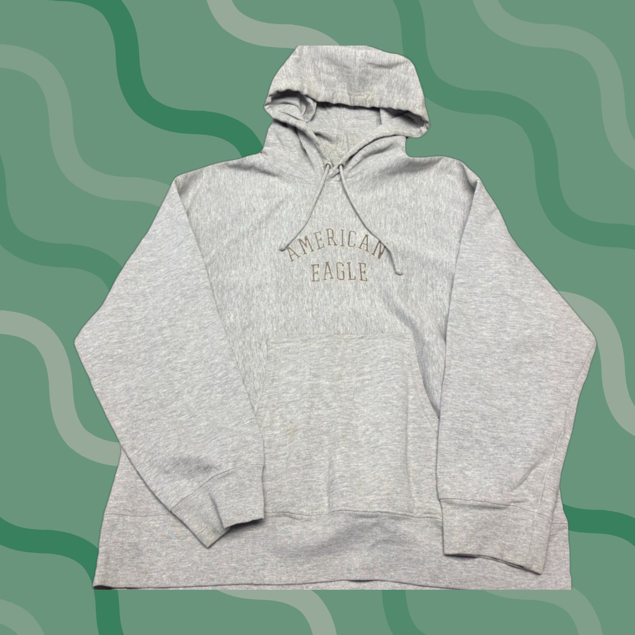American Eagle Outfitters VINTAGE American Eagle Outfitters Hoodie Mens XL Gray Cotton Embroidered Logo 90s USA Pullover Size US XL / EU 56 / 4 - 1 Thumbnail