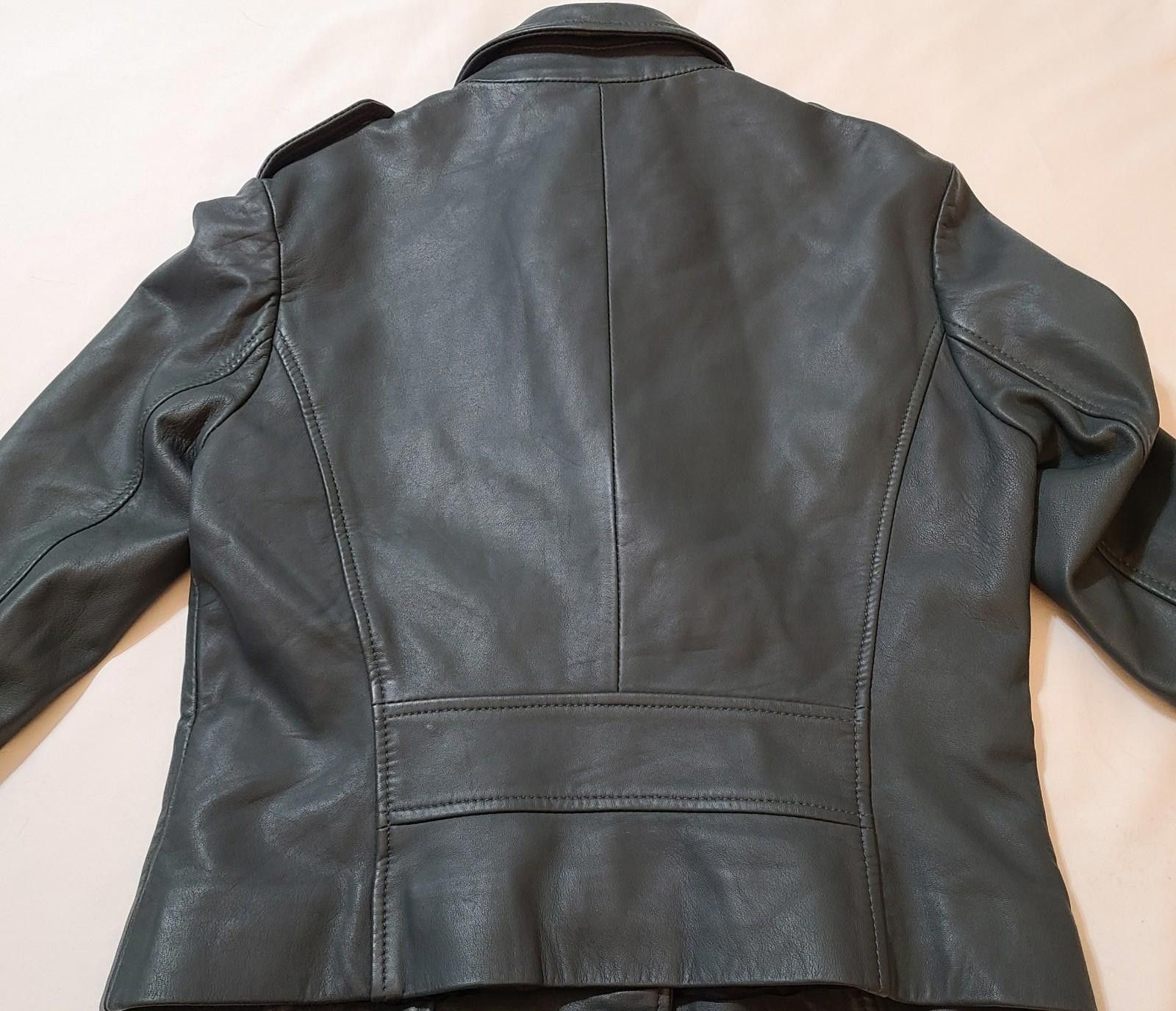 Reiss Reiss Geo Leather Biker MOTO Jacket Black Size US Small Size S / US 4 / IT 40 - 9 Thumbnail