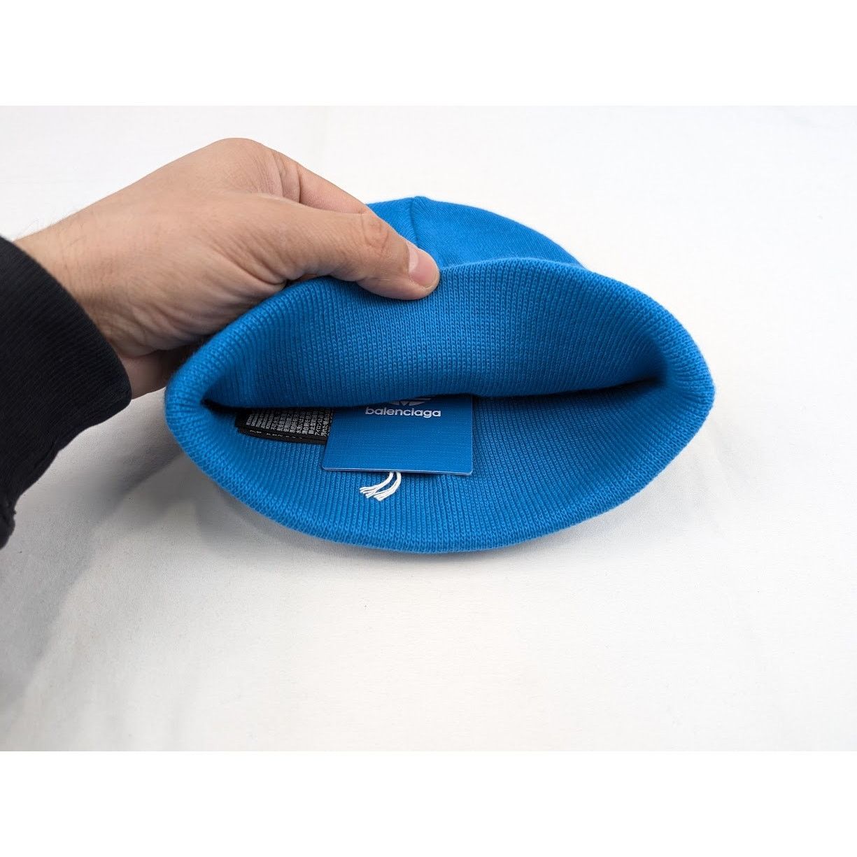 Adidas × Balenciaga o1rshd1 Size: OS / Sretchy Rib Knit Beanie / Hat Blue/White Size ONE SIZE - 5 Thumbnail
