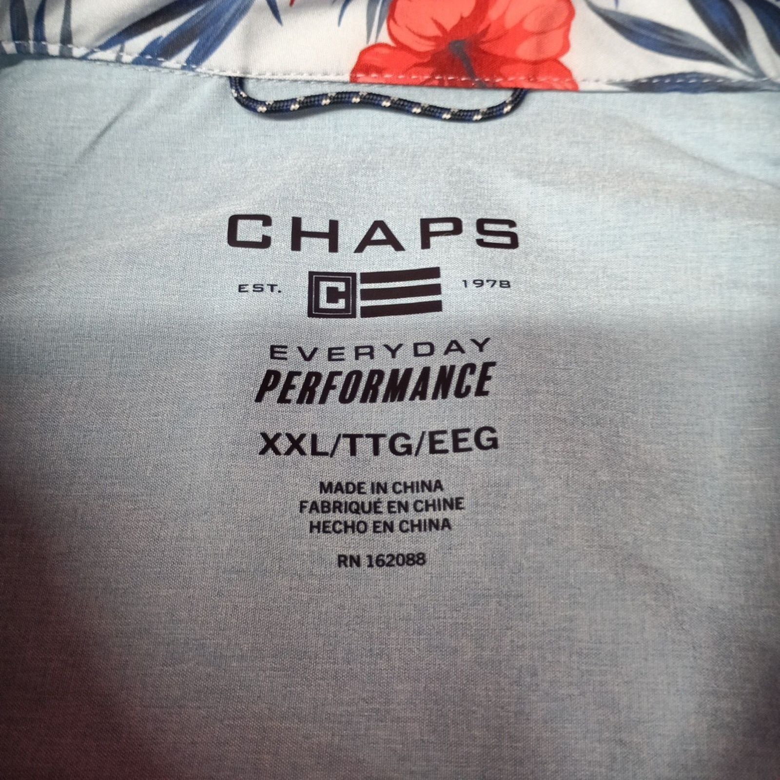 Chaps Chaps Everyday Performance Shirt Mens Size 2XL Blue Floral Size US XXL / EU 58 / 5 - 3 Thumbnail