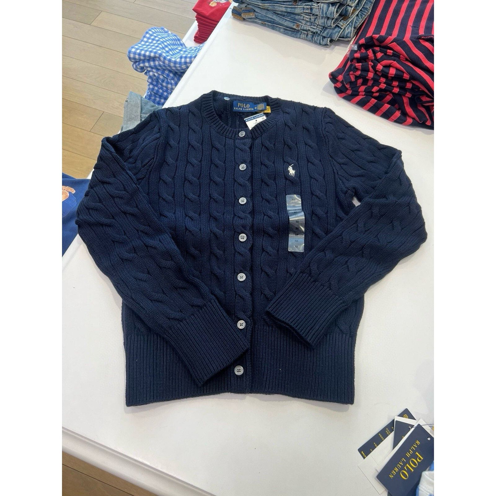 Ralph Lauren NEW POLO RALPH LAUREN Women Cotton Cardigan Blue Large Size L / US 10 / IT 46 - 1 Thumbnail