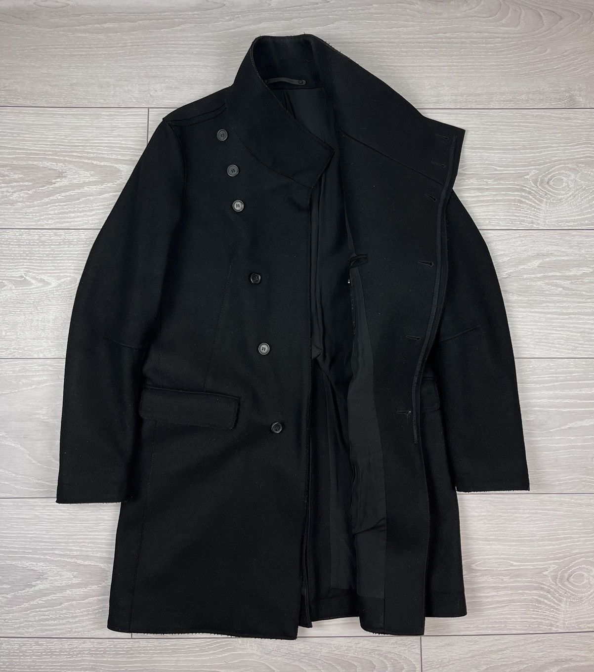 Allsaints Allsaints Thirty Six Black Wool Avante Garde Coat Jacket Size M / US 6-8 / IT 42-44 - 4 Thumbnail