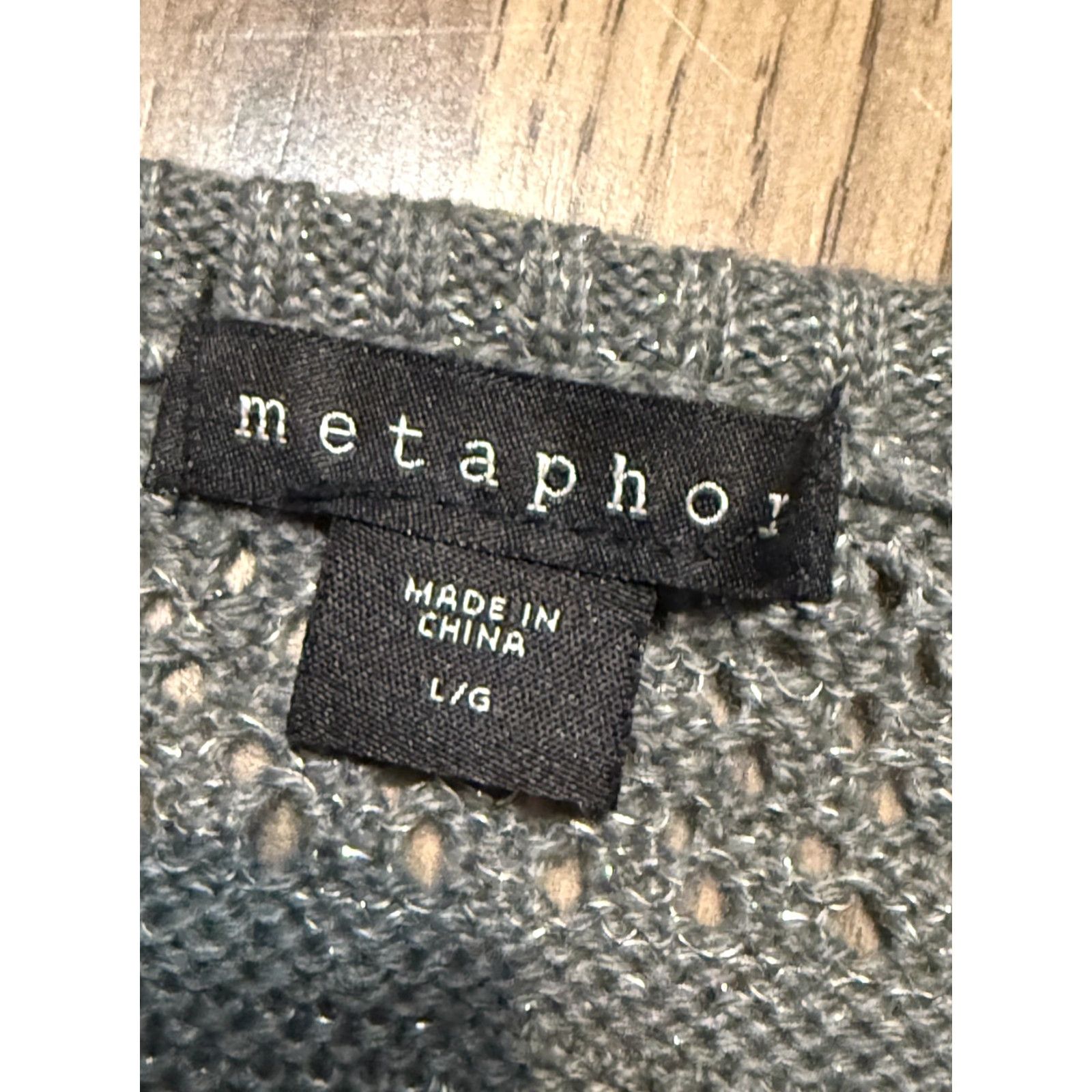 Vintage Metaphor Shirt Women's Large Grey Silver Sparkly Holes Long Sleeve Shirt Size L / US 10 / IT 46 - 5 Thumbnail