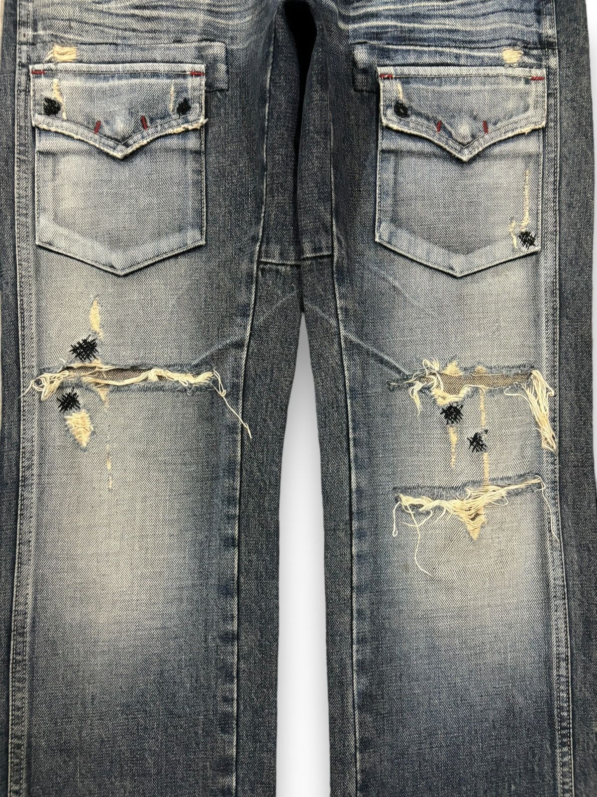 Hysteric Glamour Vintage Japanese Brand Bartack Studded Distressed Punk Jeans Size US 32 / EU 48 - 8 Thumbnail