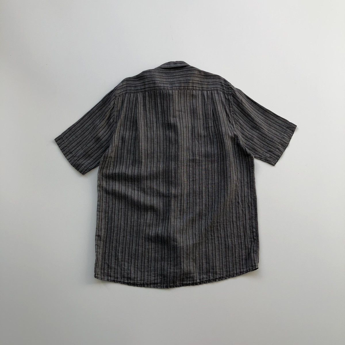 Bally × Vintage Bally Vintage Linen Button Ups Striped Shirt Grey Size US L / EU 52-54 / 3 - 3 Thumbnail