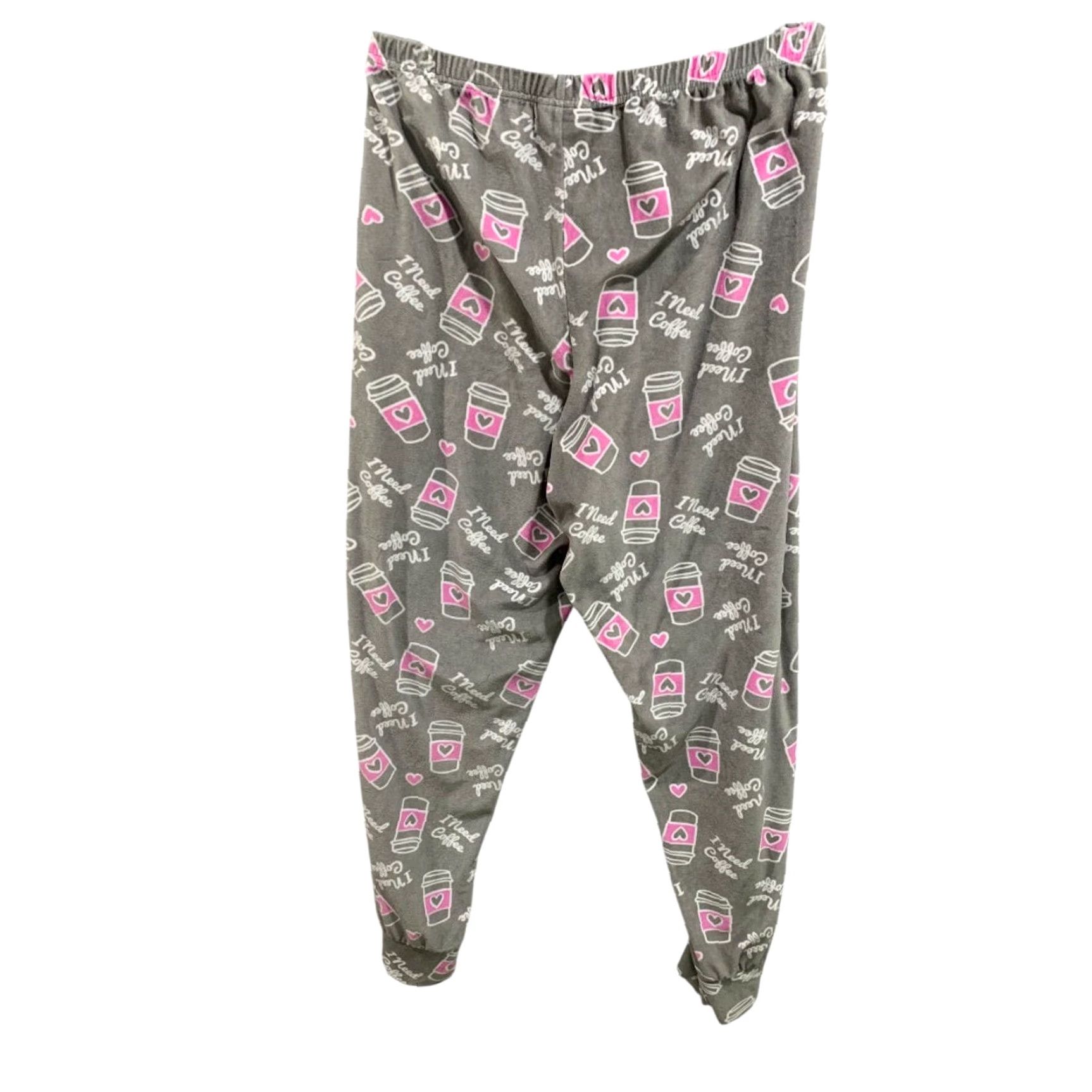 Vintage VINTAGE Bobbie Brooks Sleepwear PJ Pants Women 3X Plus Gray Coffee Print Jogger 3X Womens Lounge Pants Coffee Size 40" / US 18 - 6 Thumbnail