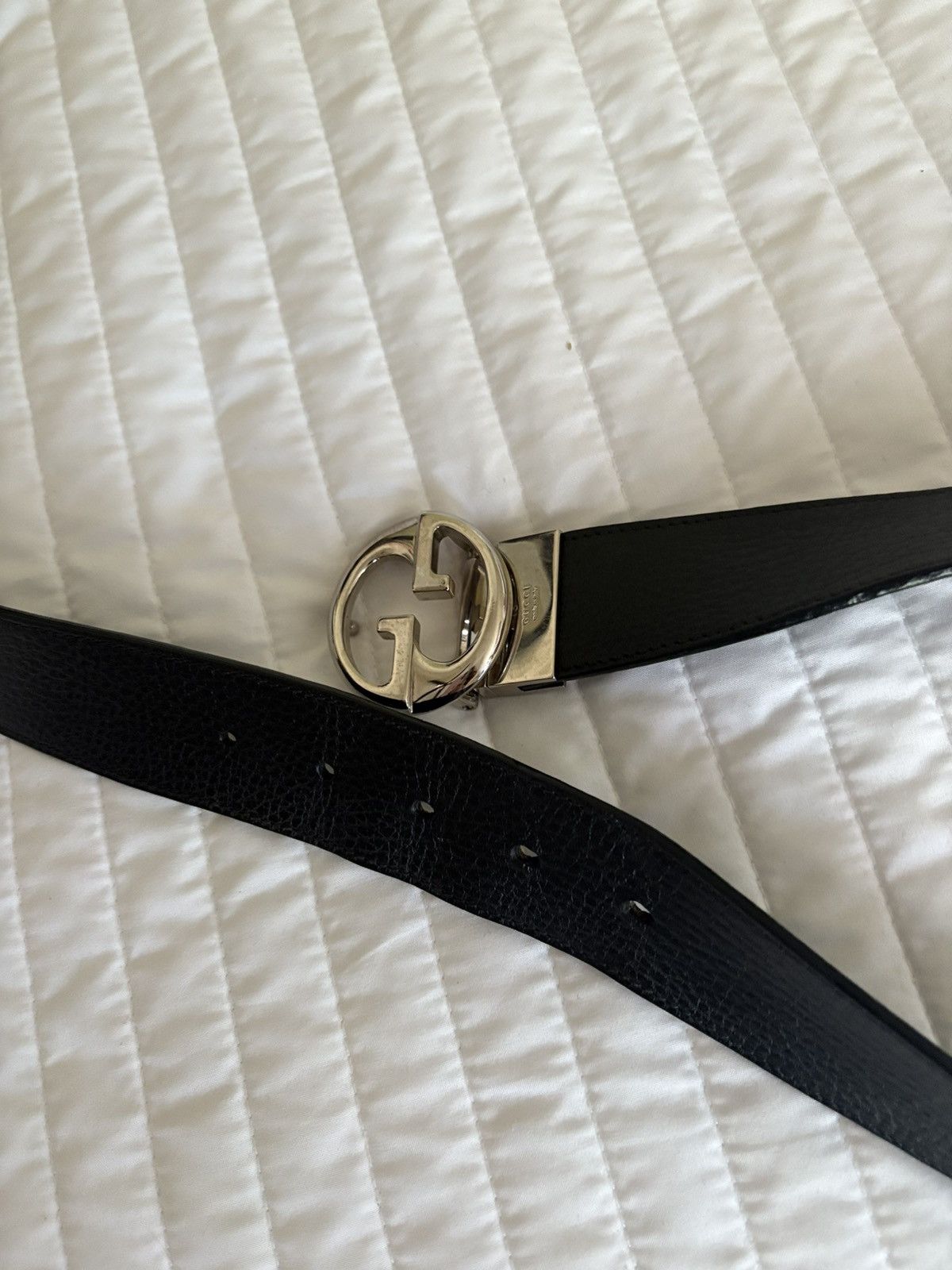 Gucci Black leather Gucci belt Size 42 - 4 Thumbnail