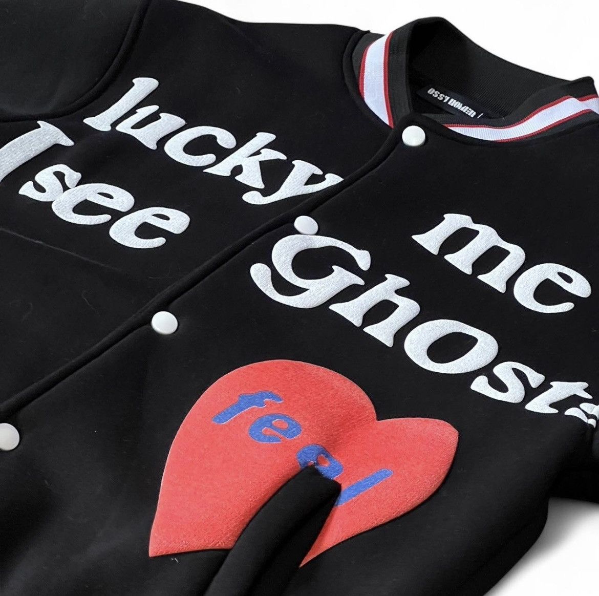 Designer × Vintage Kid Kudi Jacket ‘Lucky Me I See Ghost’ Sz: S Size US S / EU 44-46 / 1 - 2 Thumbnail