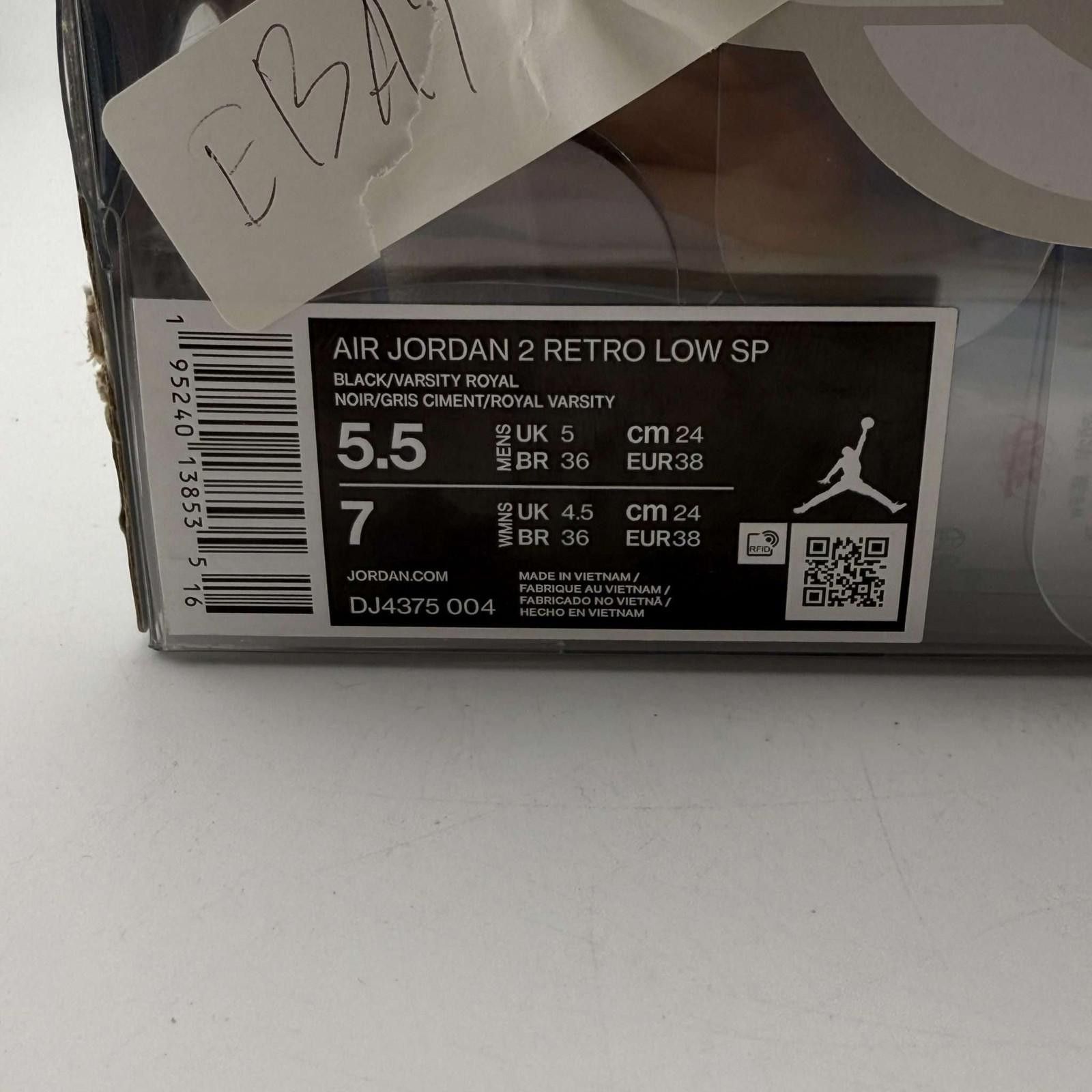 Jordan Brand Jordan 2 Low SP Off-White Black Blue 5.5 Used with Box Size US 5.5 / EU 38 - 10 Thumbnail