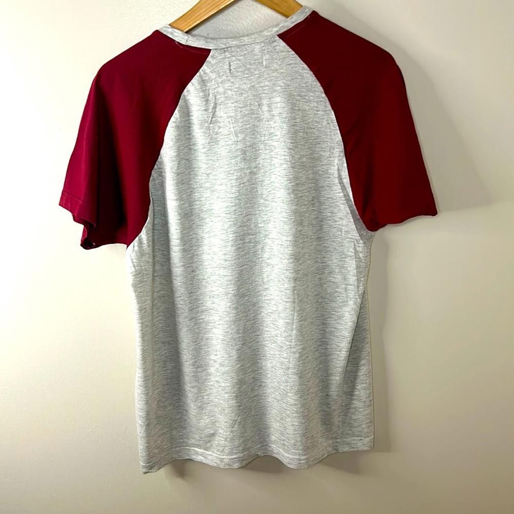 Brave Soul Brave Soul -Raglan SS T-Lg-Heather Grey w/Maroon-98/2 Ctn/el Size US L / EU 52-54 / 3 - 4 Thumbnail