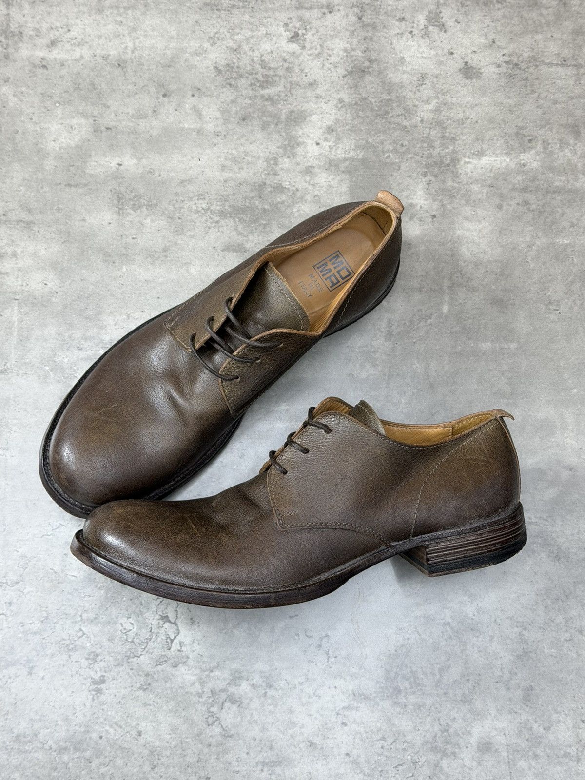 MoMA MOMA Brown Leather Distressed Derby Shoes Size 42 Size US 9 / EU 42 - 11 Thumbnail