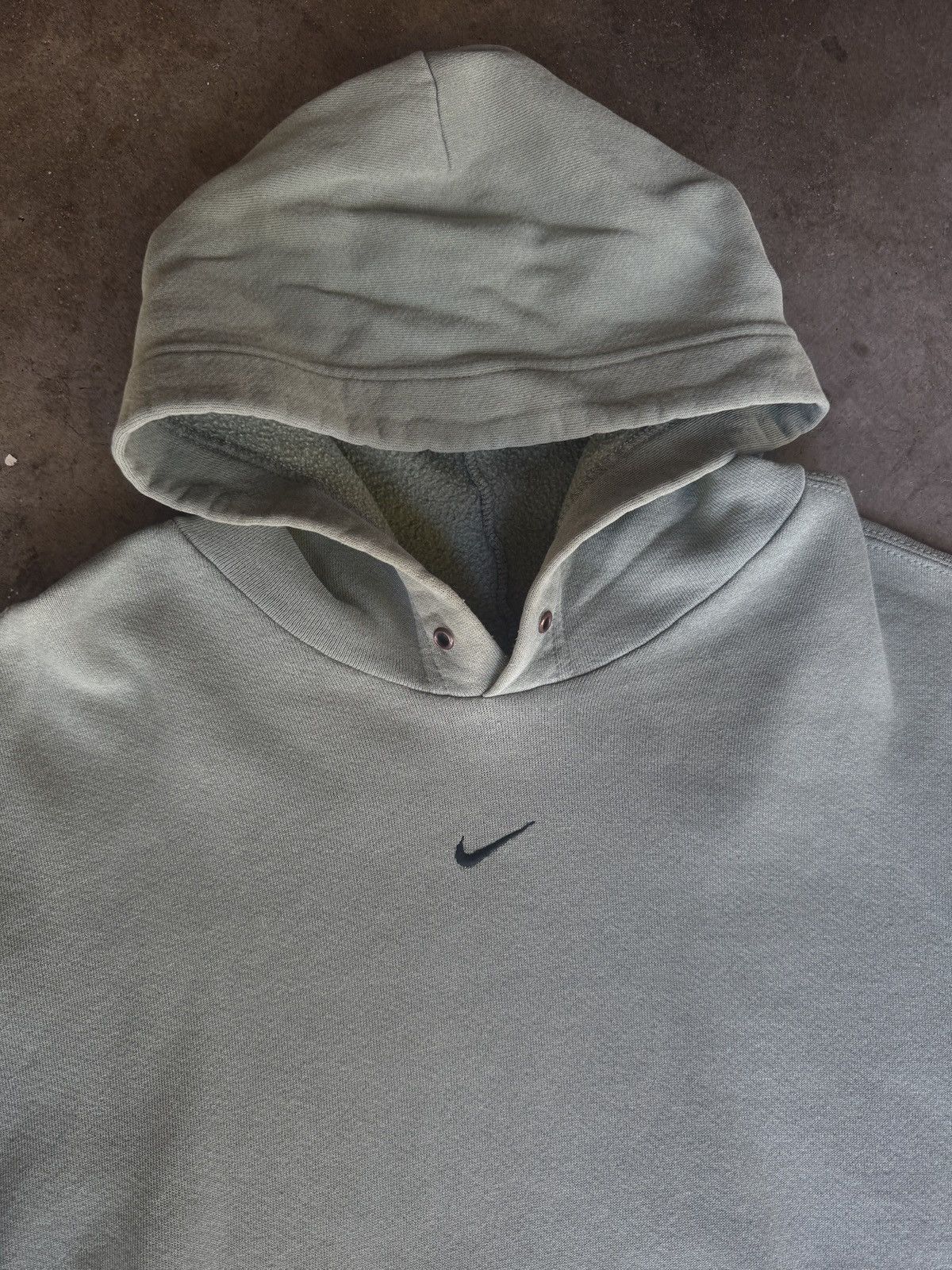 Nike Vintage 00's Nike Mini Center Swoosh Matcha Green Hoodie Size US XL / EU 56 / 4 - 4 Thumbnail
