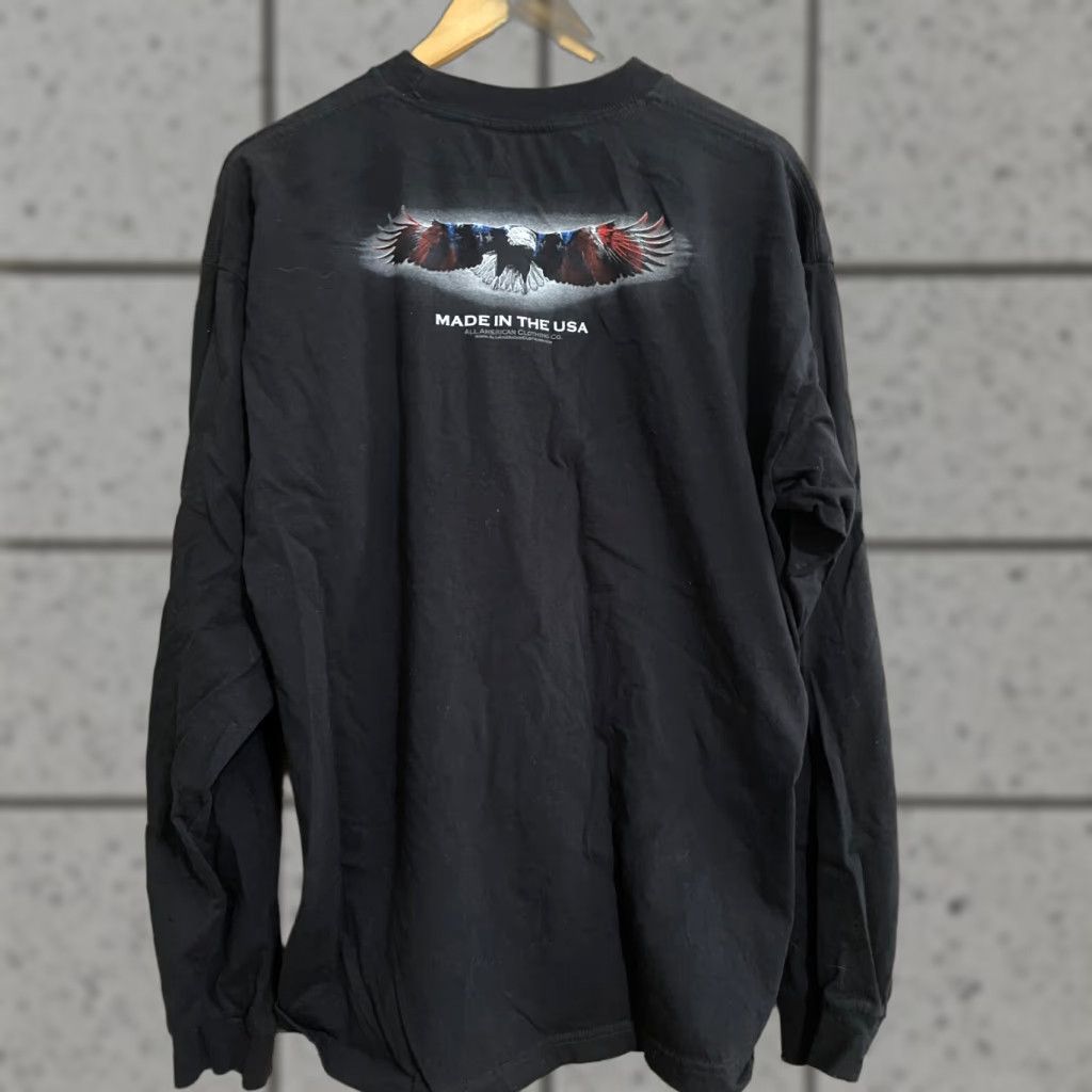 Vintage VINTAGE All American Clothing Made USA Long Sleeve Black XL Bayside Mens Crew Neck Knit T-Shirt 90s Hip Hop Solid Dragon Graphic Print Size US XL / EU 56 / 4 - 1 Thumbnail