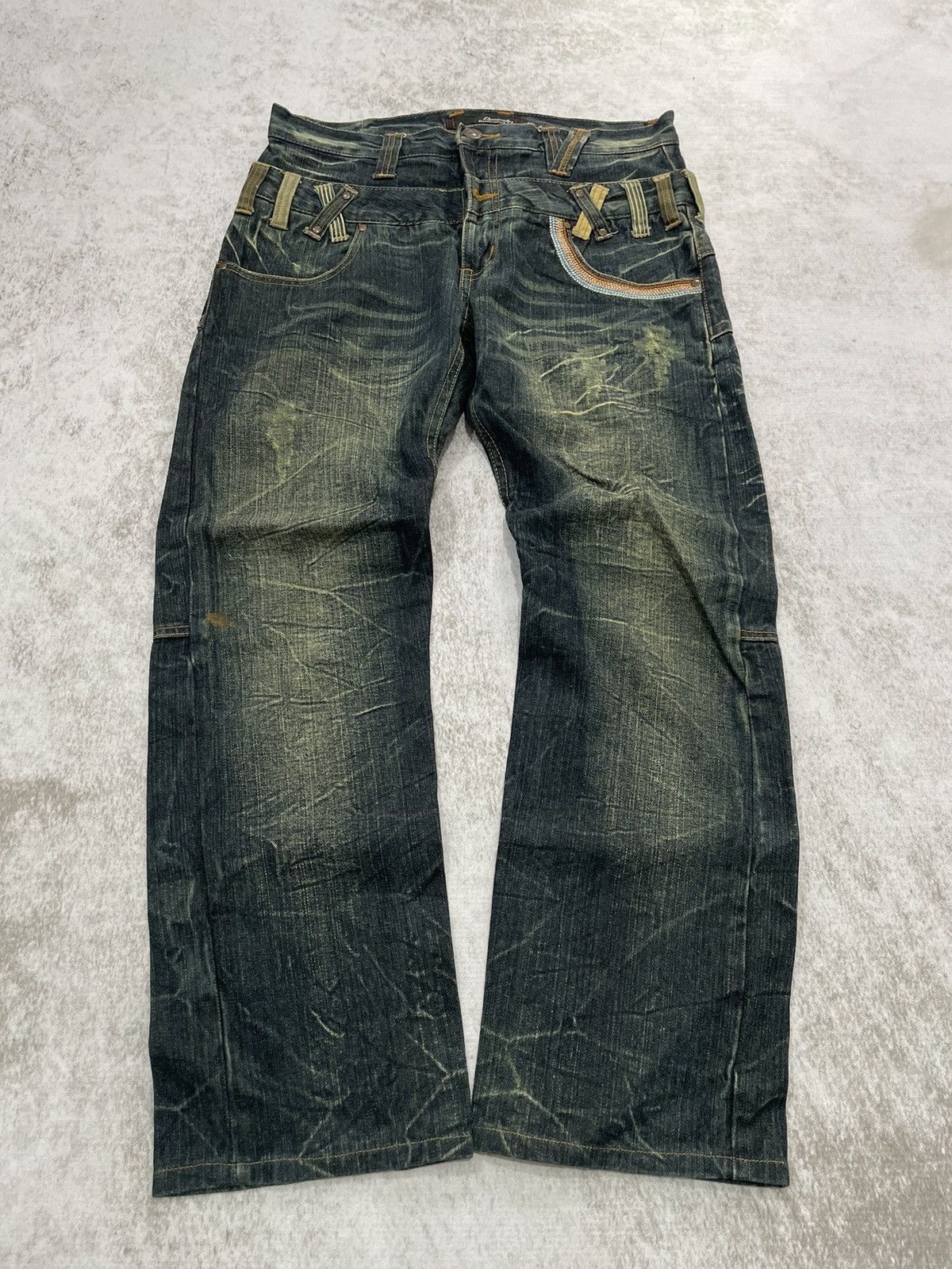 Le Grande Bleu (L.G.B.) LGB skull patch wolf jeans | Grailed