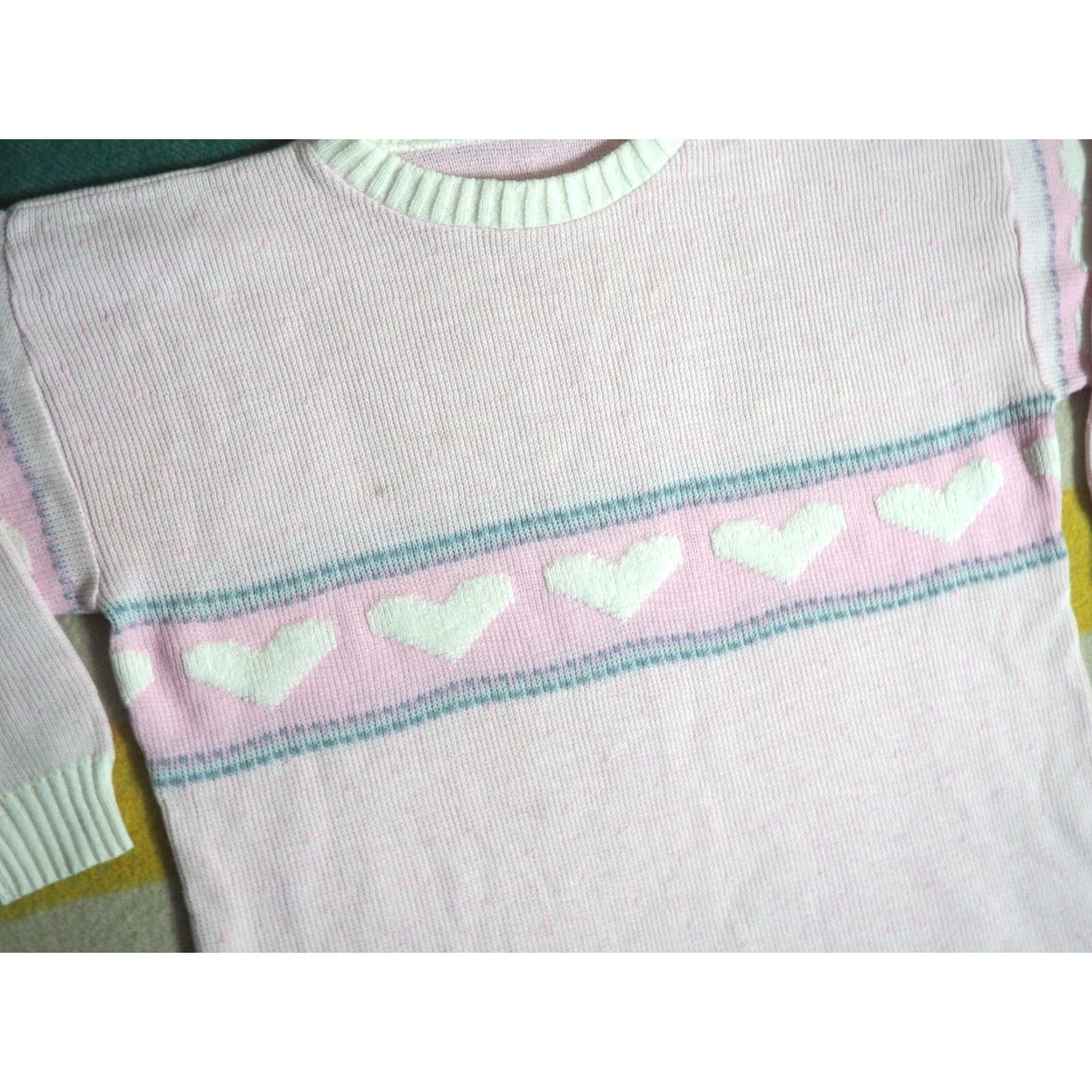 Valentino VTG 80s Light Pink Heart Baggy Acrylic Valentine Pullover Sweater Women XL Shirt Womens XL Pink Hearts 1980s Oversized Size XL / US 12-14 / IT 48-50 - 3 Thumbnail