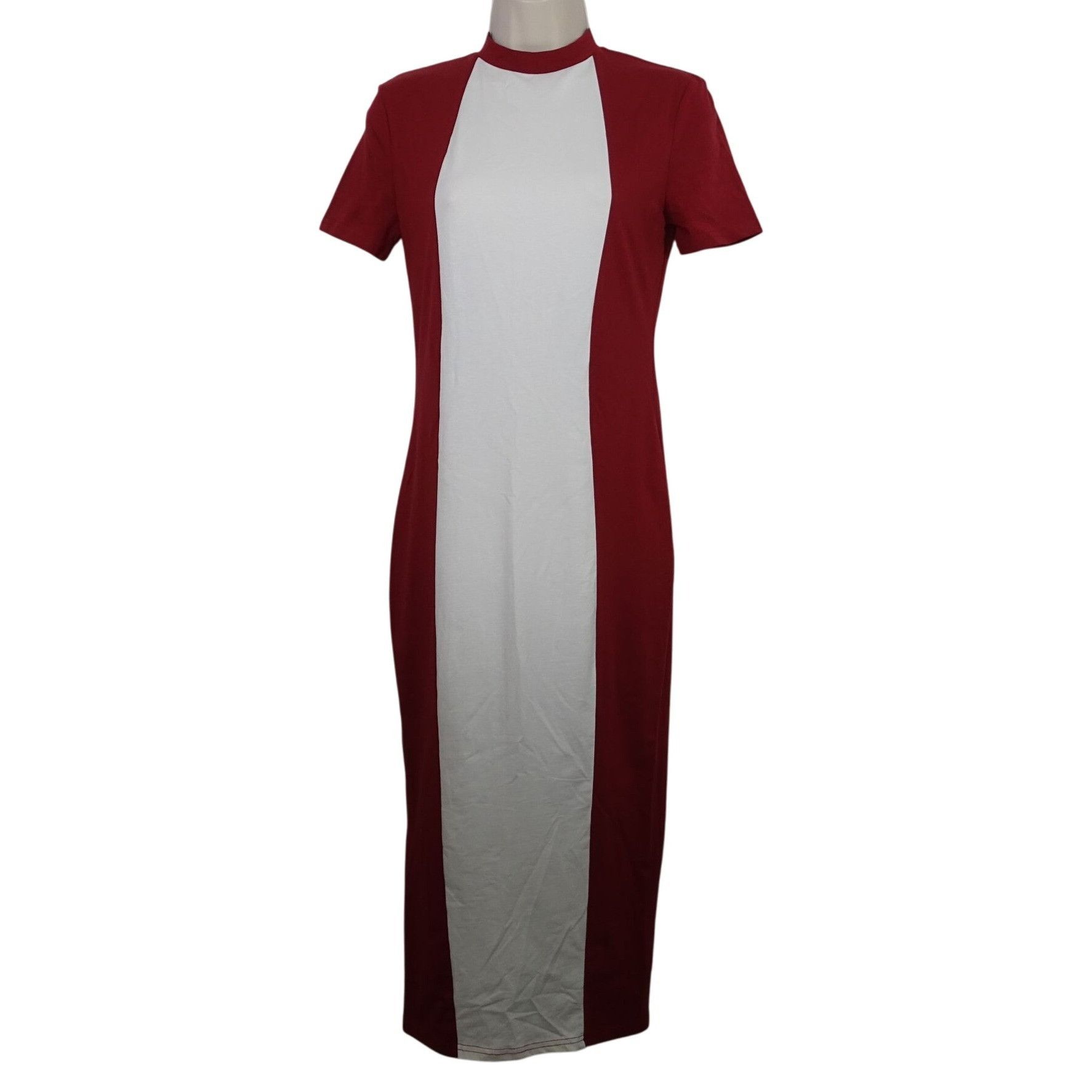 Shein Shein Midi Dress Women Size M 6 Burgundy Red Color Block Hig Size M / US 6-8 / IT 42-44 - 1 Thumbnail