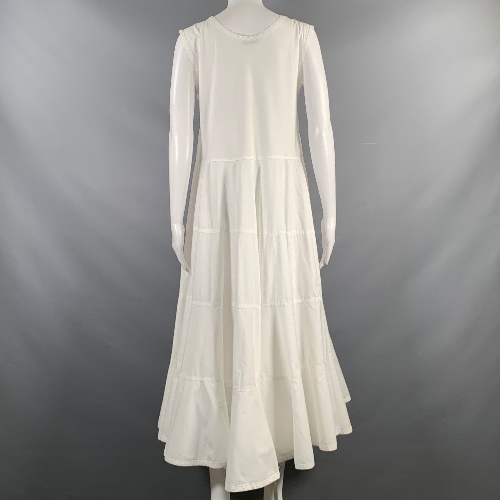 CINQUE ME'NA CINQUE Size M White Cotton Sleeveless Midi Dress Size M / US 6-8 / IT 42-44 - 3 Thumbnail