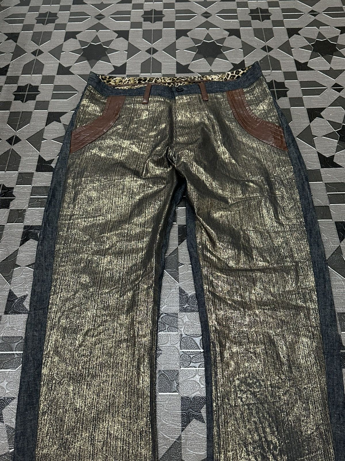 Japanese Brand A.m.g.e Made in Japan Gold Platted Denim Pant Size US 31 - 7 Thumbnail