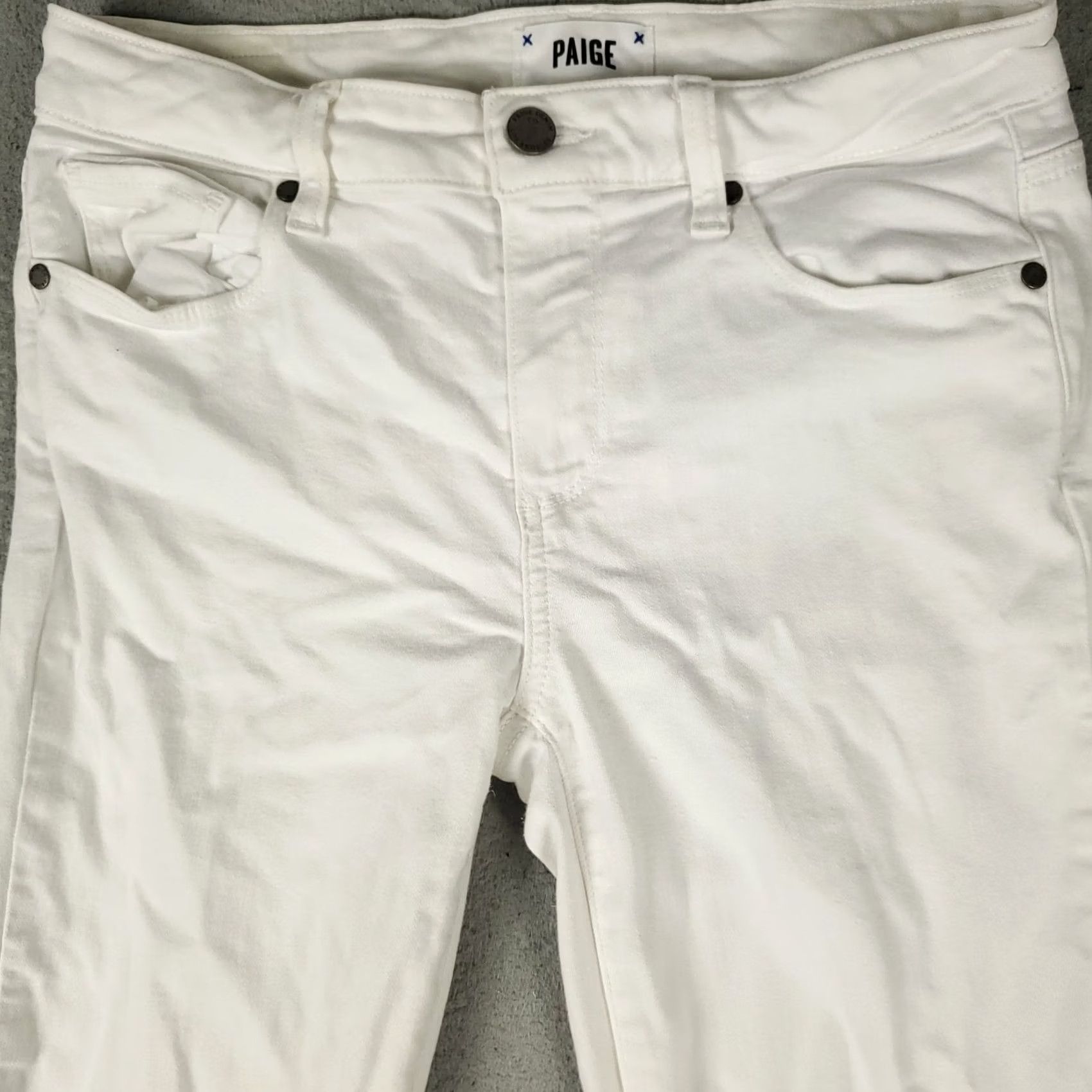 Paige Paige Jeans Womens Regular Size 27x28 White Verdugo Ankle Cut Off Denim Pants Slimming Pockets 5-Pocket Size 27" / US 4 / IT 40 - 2 Thumbnail