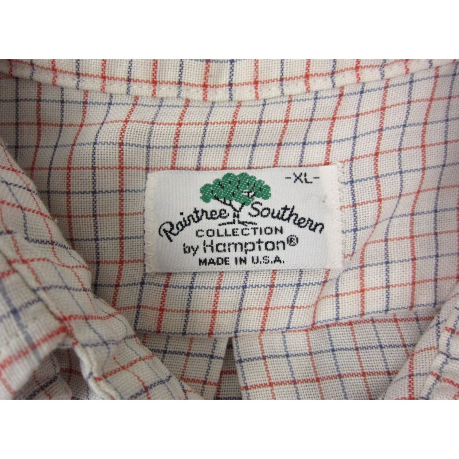 Vintage VINTAGE Hampton Shirt Mens XL White Red Button Up Made in USA 70s Raintree Southern Shirt Mens XL White Red Button-Up 80s 90s Classic Outdoor Casual Size US XL / EU 56 / 4 - 5 Thumbnail