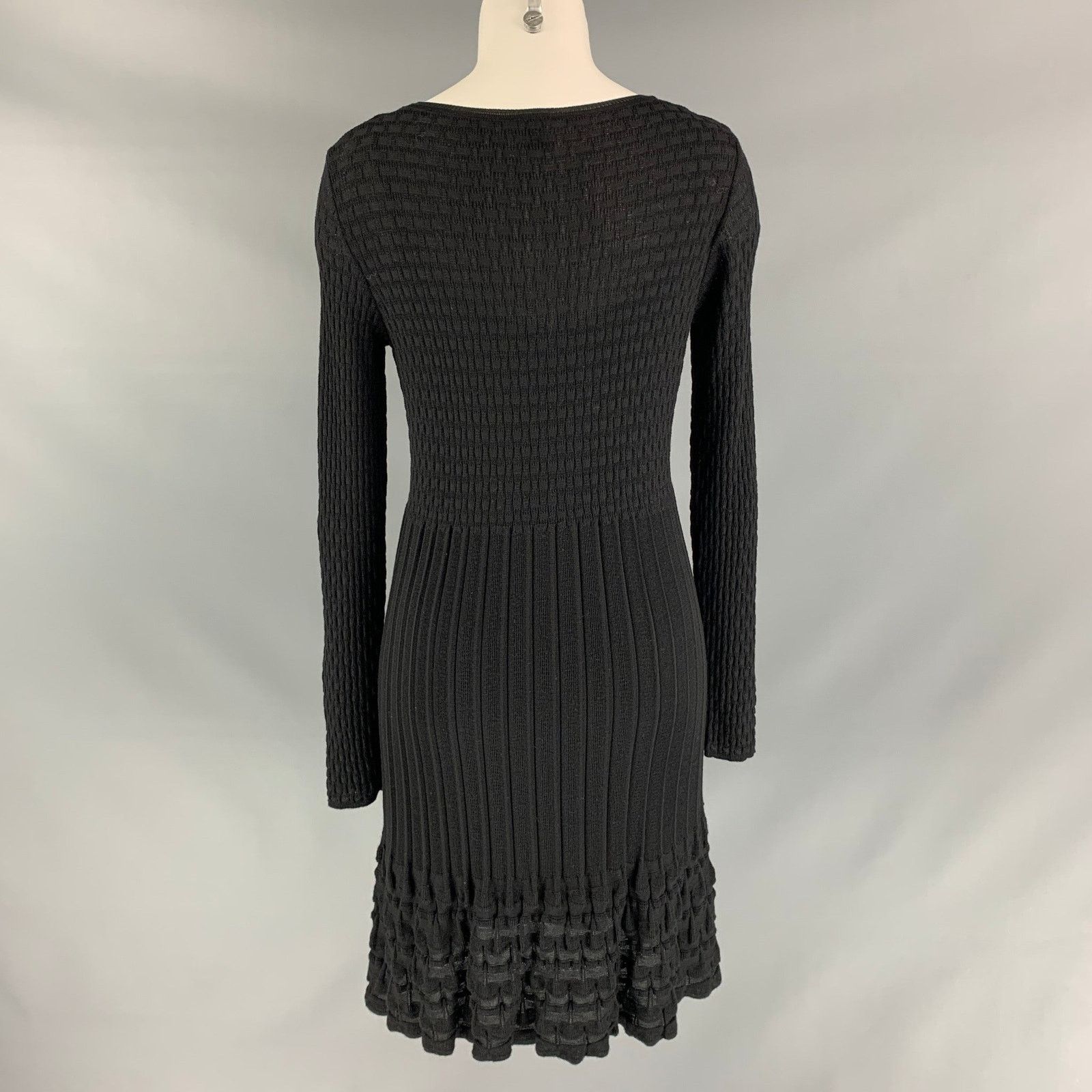 Other M MISSONI Size 8 Black Wool Blend Knit A-Line Dress Size M / US 6-8 / IT 42-44 - 3 Thumbnail