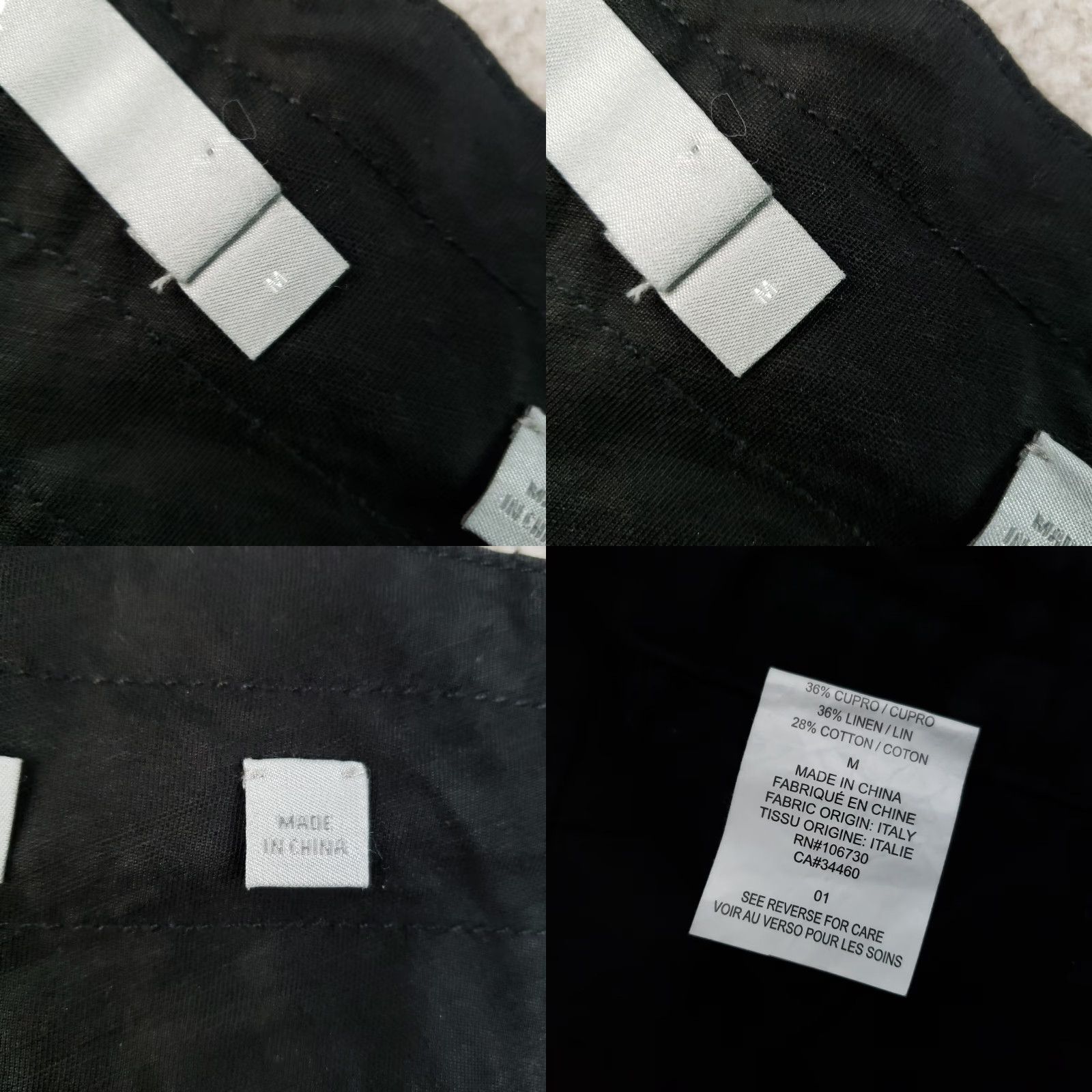 Vince Vince Cropped Pants Womens Medium Black Pockets Linen Blend Drawstring Front Flat Front Size 32" / US 10 / IT 46 - 9 Thumbnail