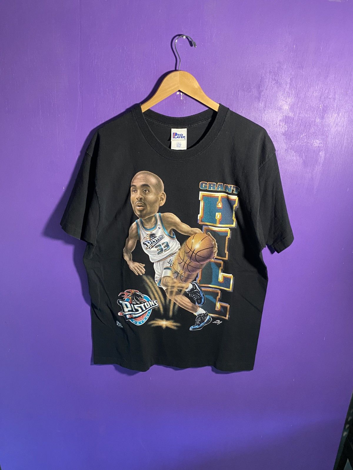 Vintage 90s Pro player pistons Grant hill player tee